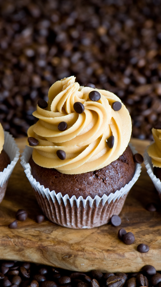 Download mobile wallpaper Food, Coffee Beans, Sweets, Cupcake for free.