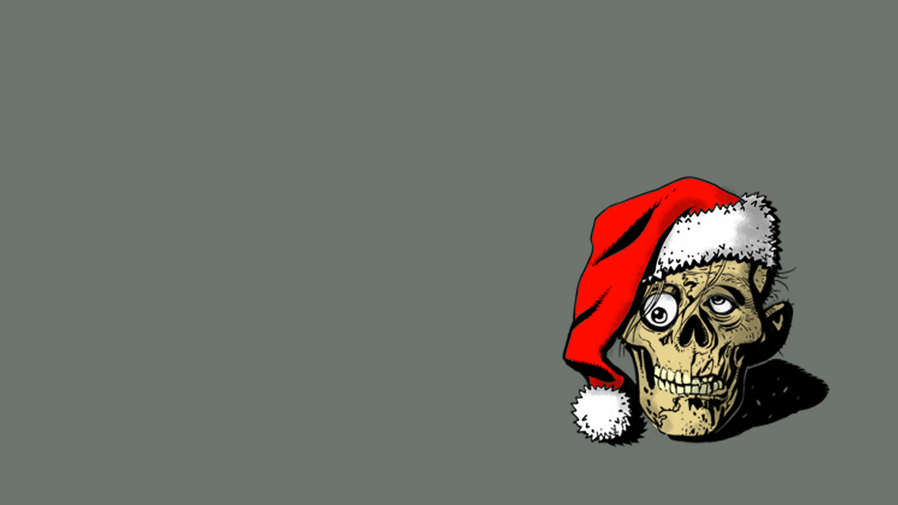 Download mobile wallpaper Dark, Skull, Humor, Santa Hat for free.