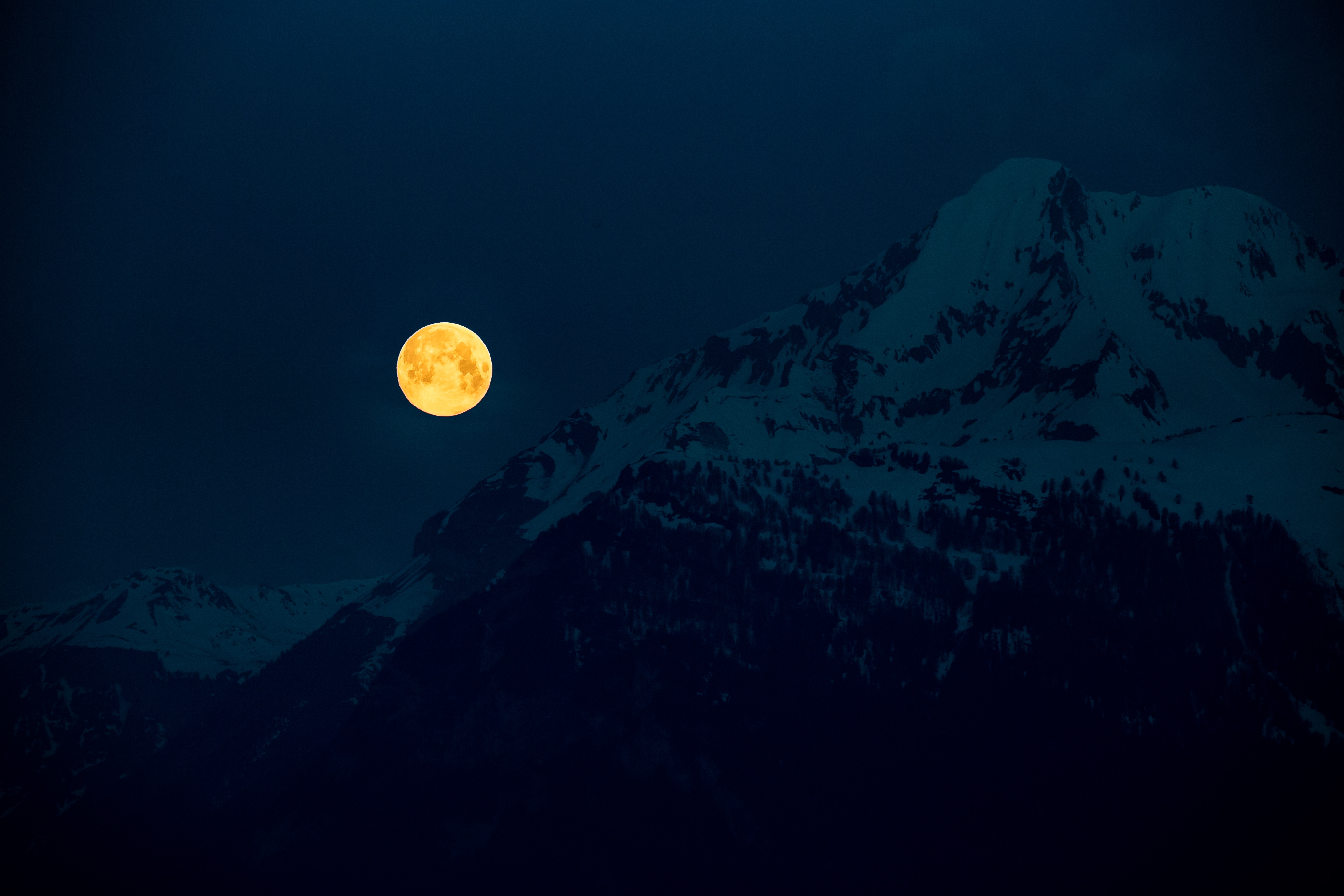 137395壁紙のダウンロード月光, 山脈, ナイト, ムーン, 闇, 暗い, 満月-スクリーンセーバーと写真を無料で