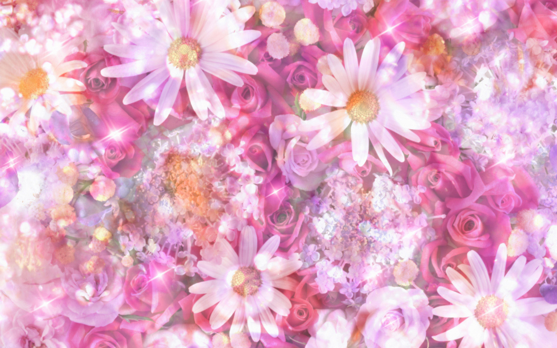 Free download wallpaper Flowers, Flower, Artistic, Daisy, Pastel, White Flower, Pink Flower on your PC desktop