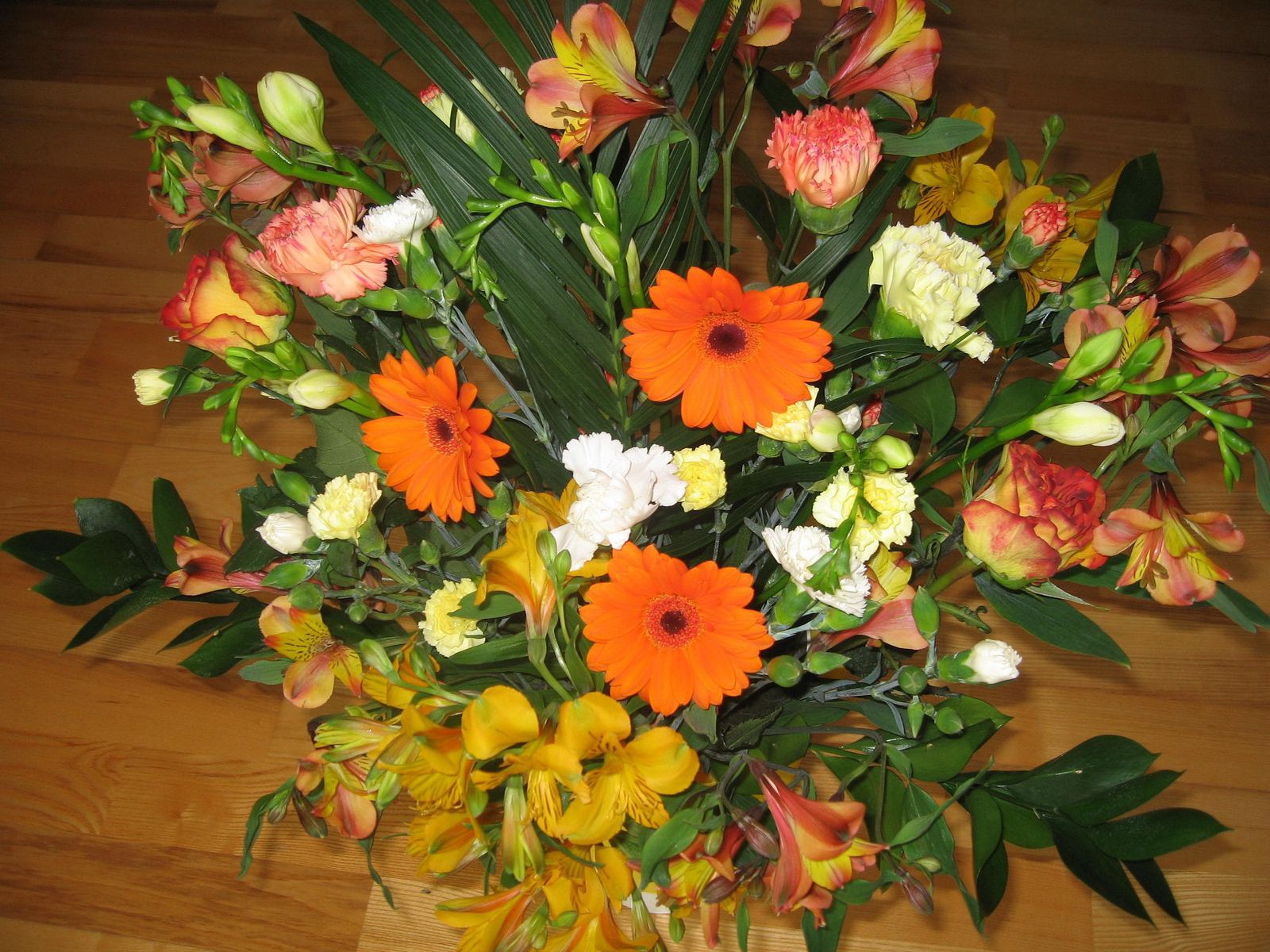 flowers, carnations, gerberas, bouquet, composition cellphone