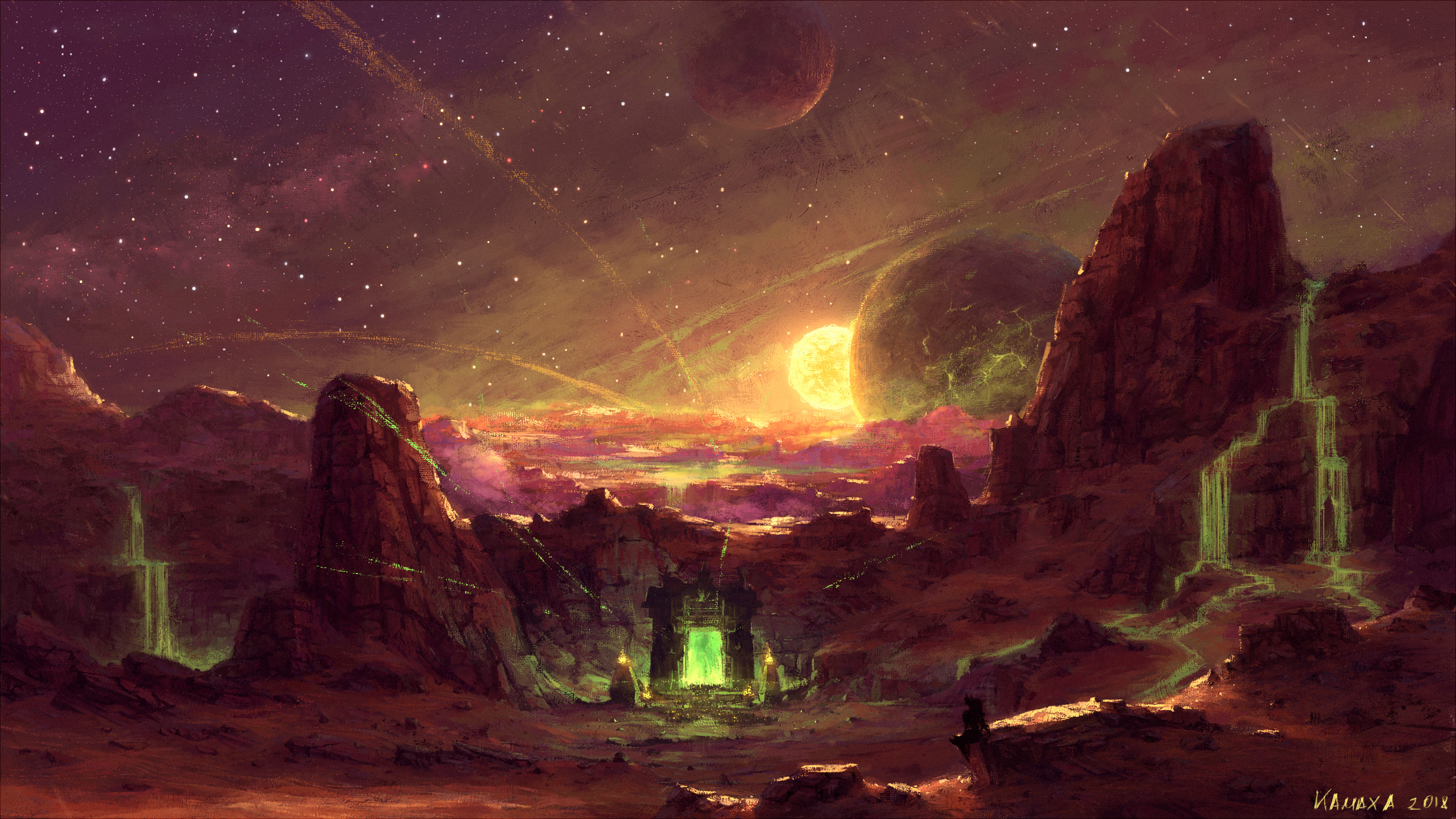 Download mobile wallpaper Landscape, Sky, Planet, Sci Fi for free.