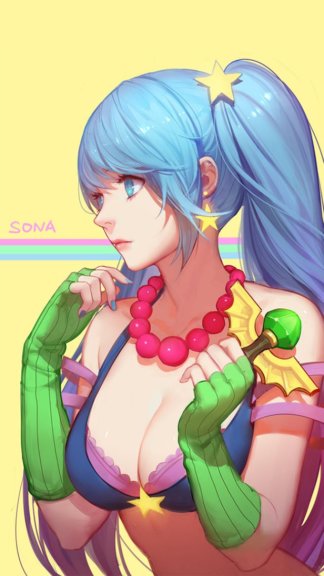 Download mobile wallpaper League Of Legends, Blue Eyes, Blue Hair, Video Game, Long Hair, Sona (League Of Legends) for free.