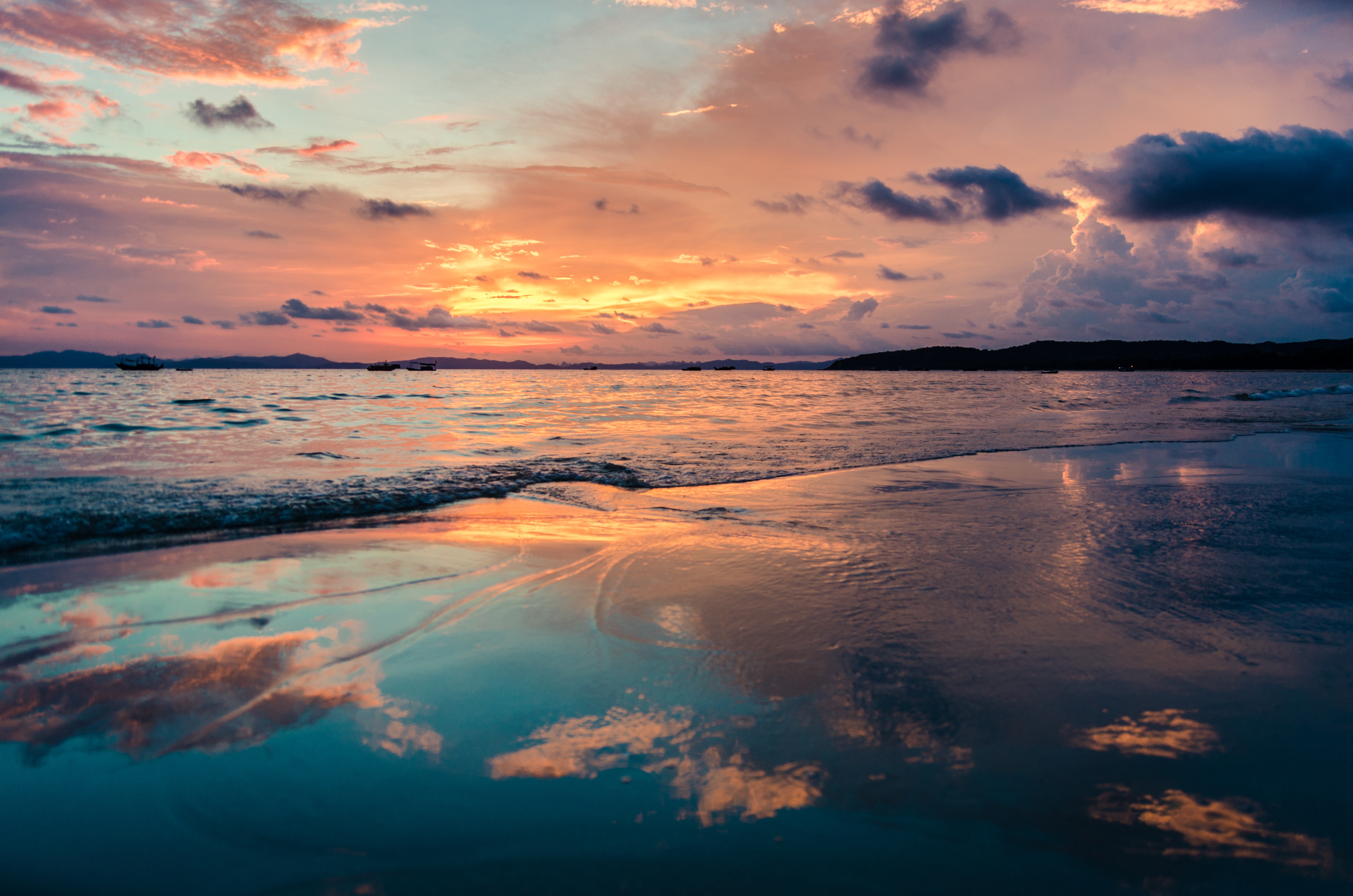 Laden Sie das Sunset, Bank, Natur, Ufer, Sea, Strand-Bild kostenlos auf Ihren PC-Desktop herunter