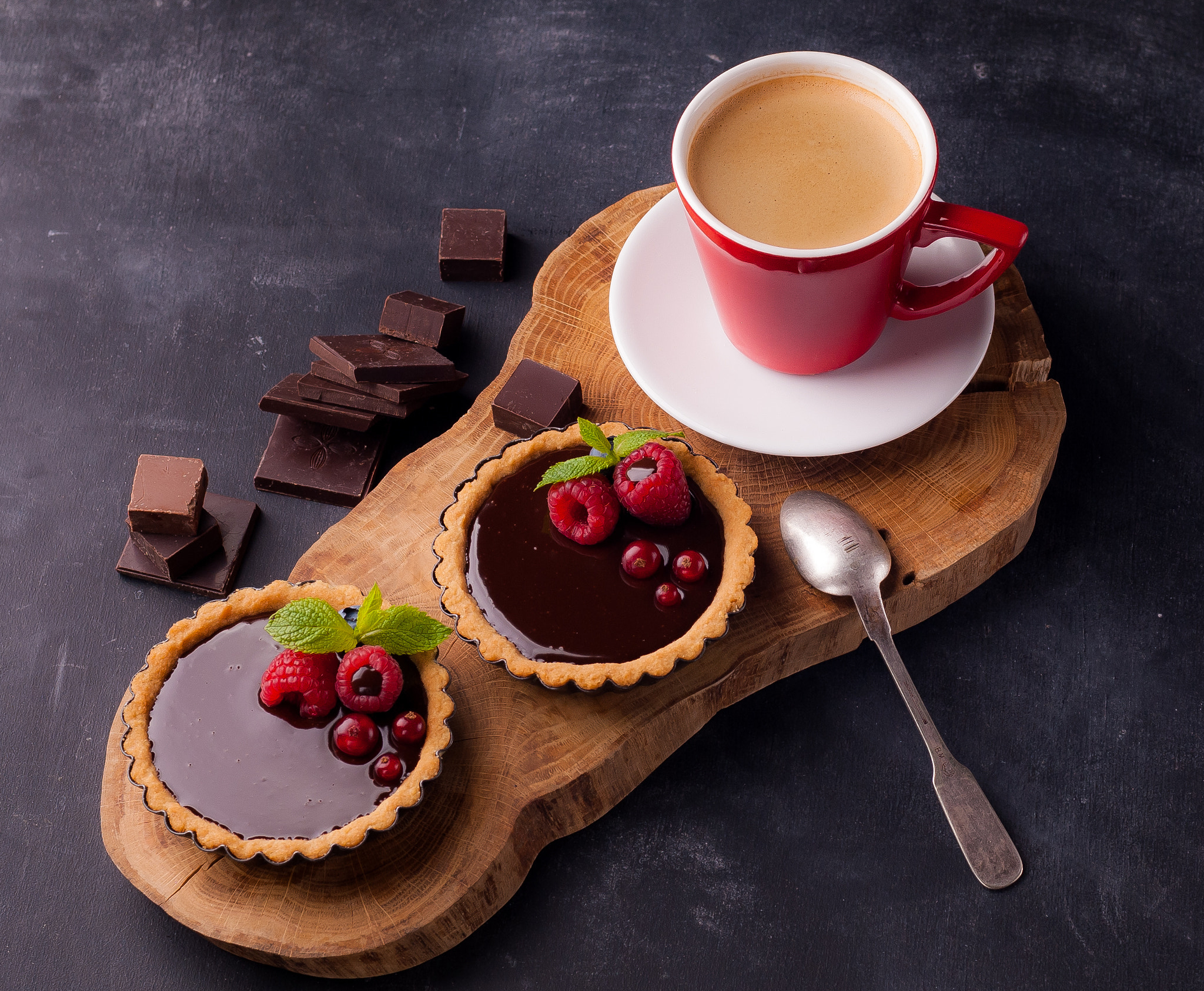 Download mobile wallpaper Food, Dessert, Chocolate, Raspberry, Coffee, Still Life, Cup, Pastry for free.