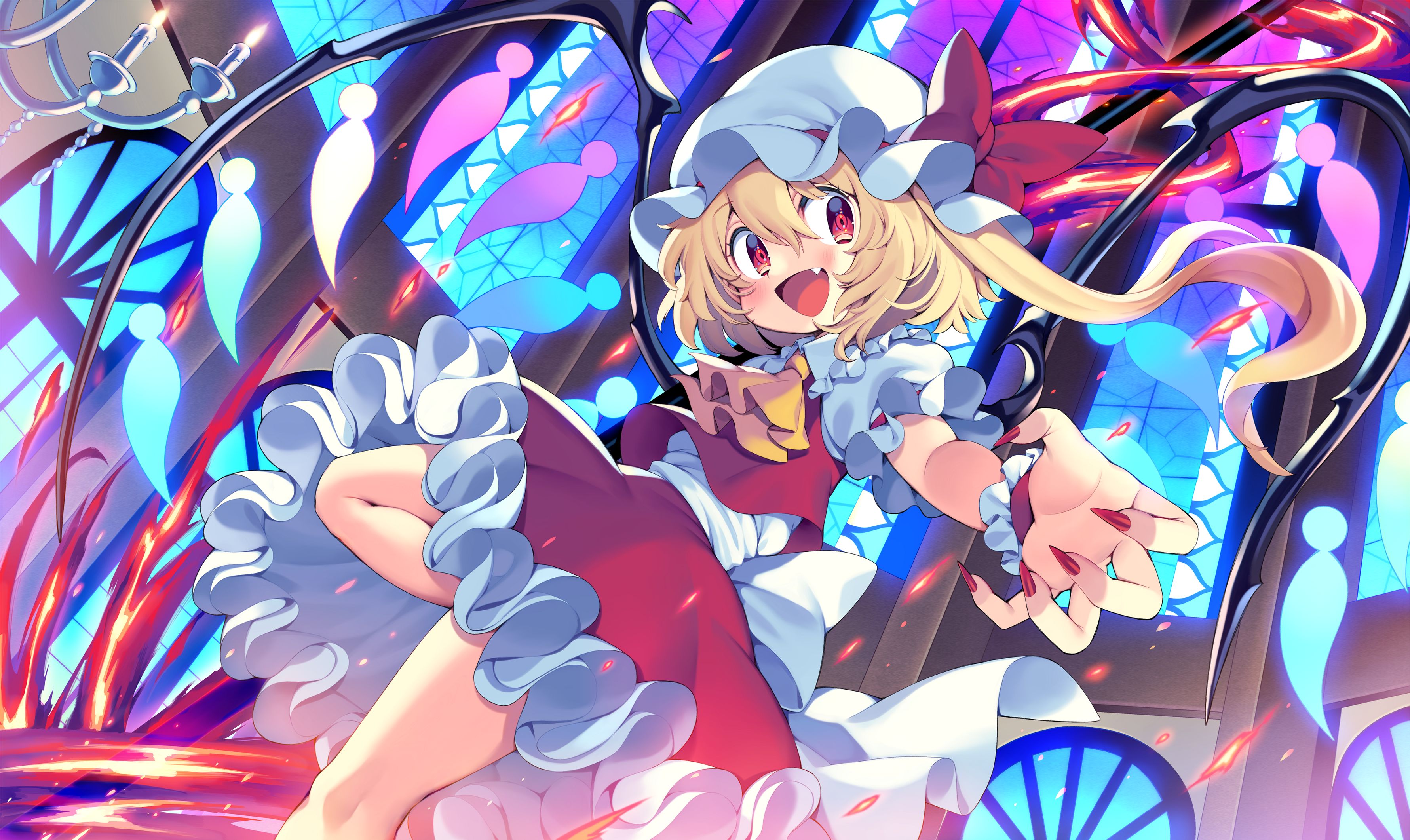 Téléchargez des papiers peints mobile Blond, Animé, Les Yeux Rouges, Flandre Écarlate, Touhou gratuitement.