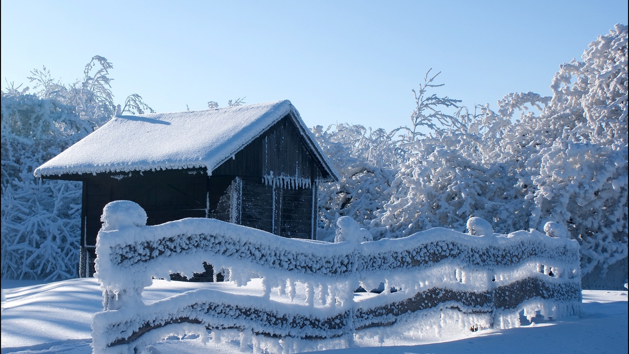 Download mobile wallpaper Winter, Cabin, Man Made for free.