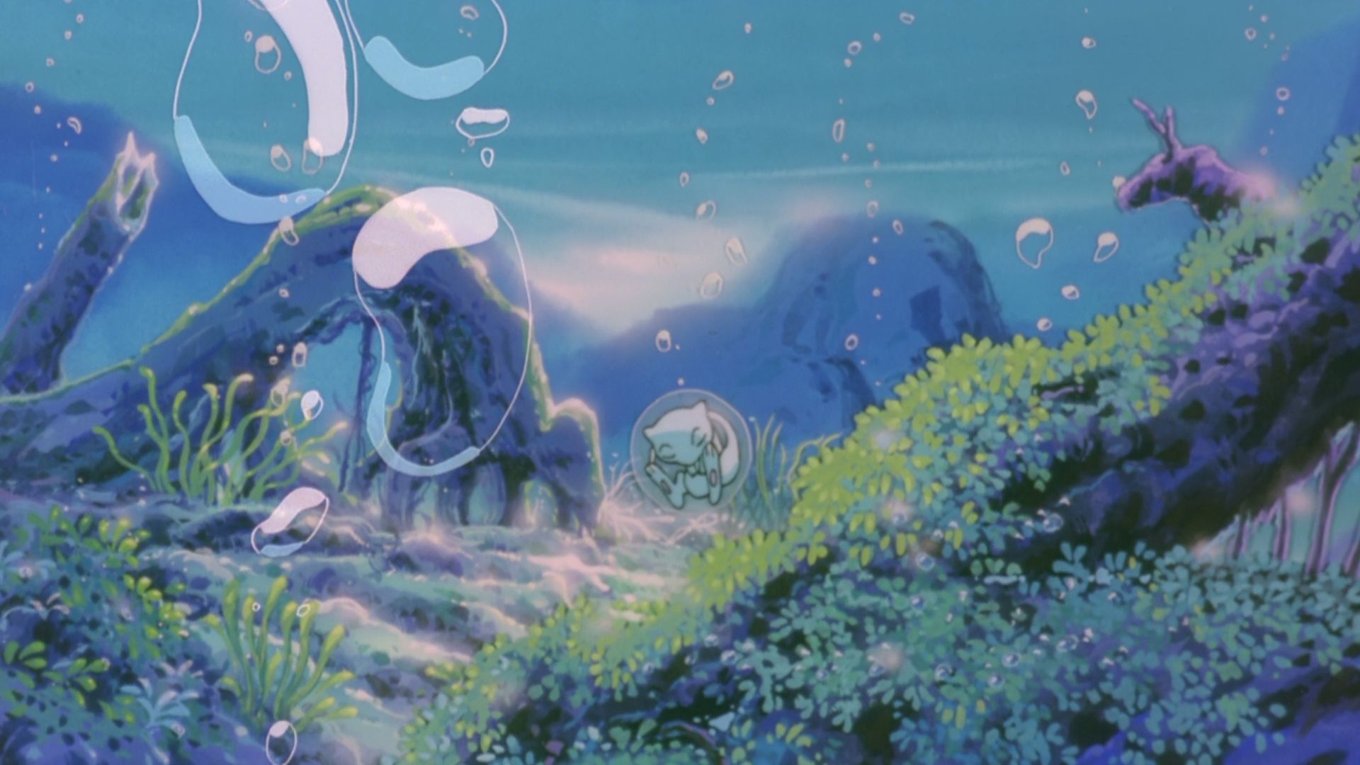 370622 скачать картинку аниме, покемон: первый фильм, мью (покемон), подводный, покемон - обои и заставки бесплатно