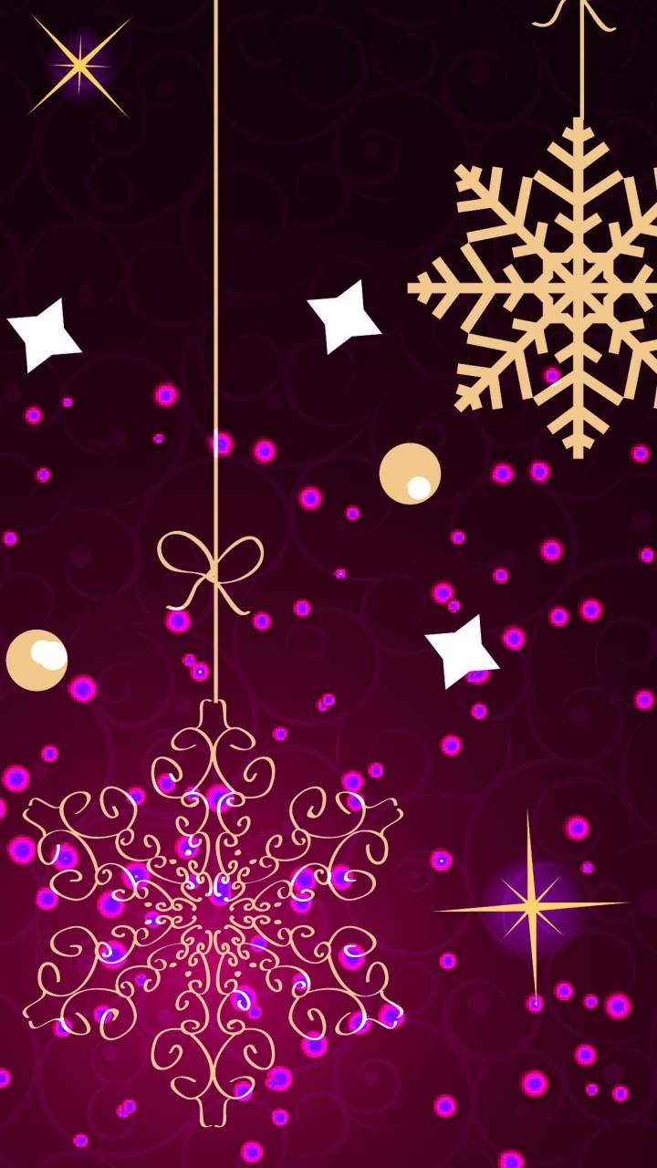 Скачать картинку Снежинка, Звезда, Звёзды, Пурпурный, Художественные в телефон бесплатно.