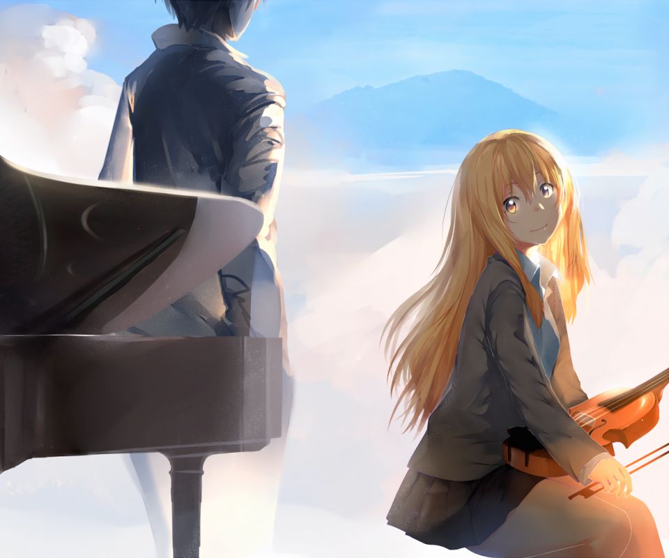 Descarga gratis la imagen Animado, Kousei Arima, Kaori Miyazono, Tu Mentira En Abril en el escritorio de tu PC