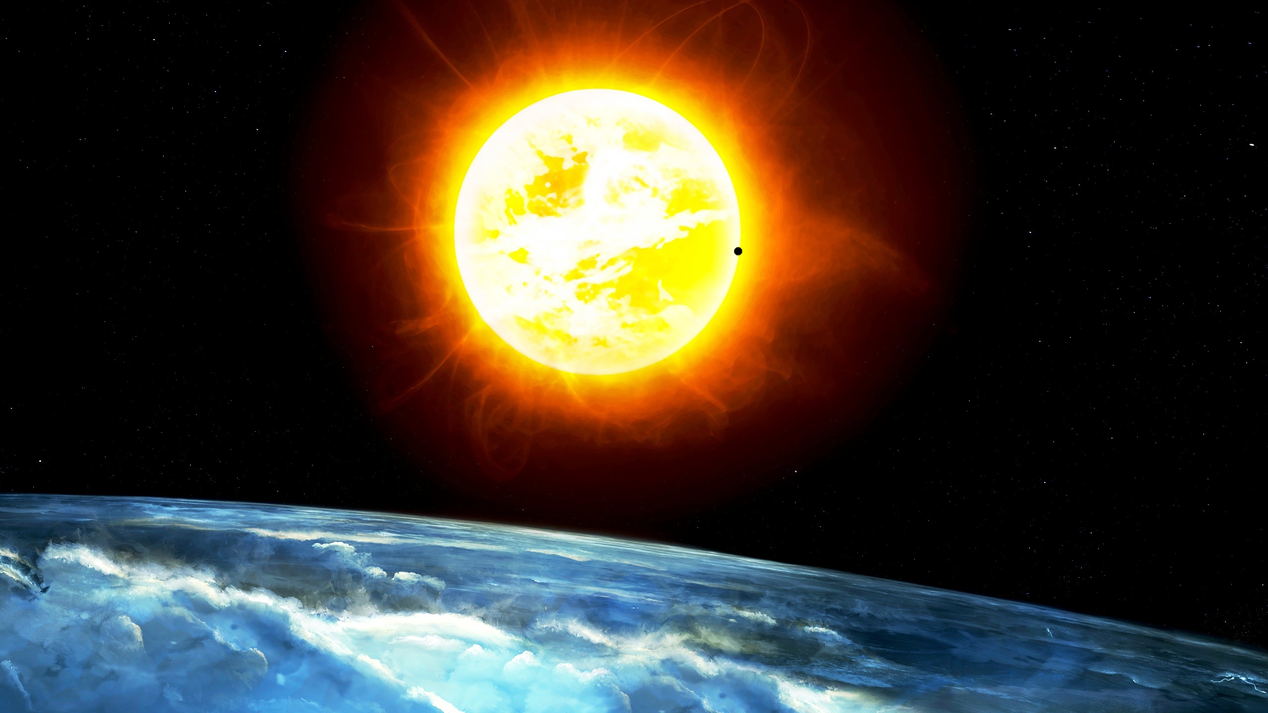Laden Sie das Planet, Science Fiction, Sonne, Weltraum, Orange Farbe)-Bild kostenlos auf Ihren PC-Desktop herunter