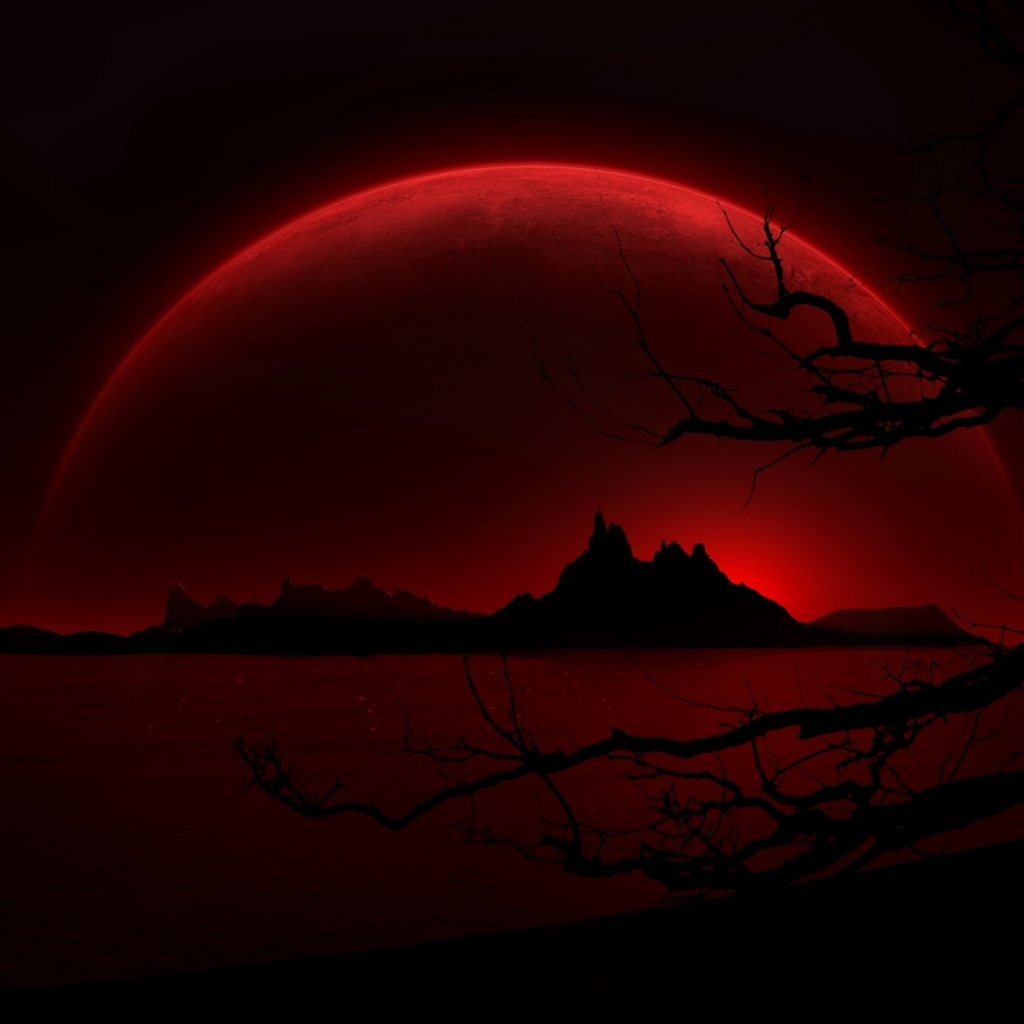 Free download wallpaper Landscape, Night, Moon, Dark on your PC desktop
