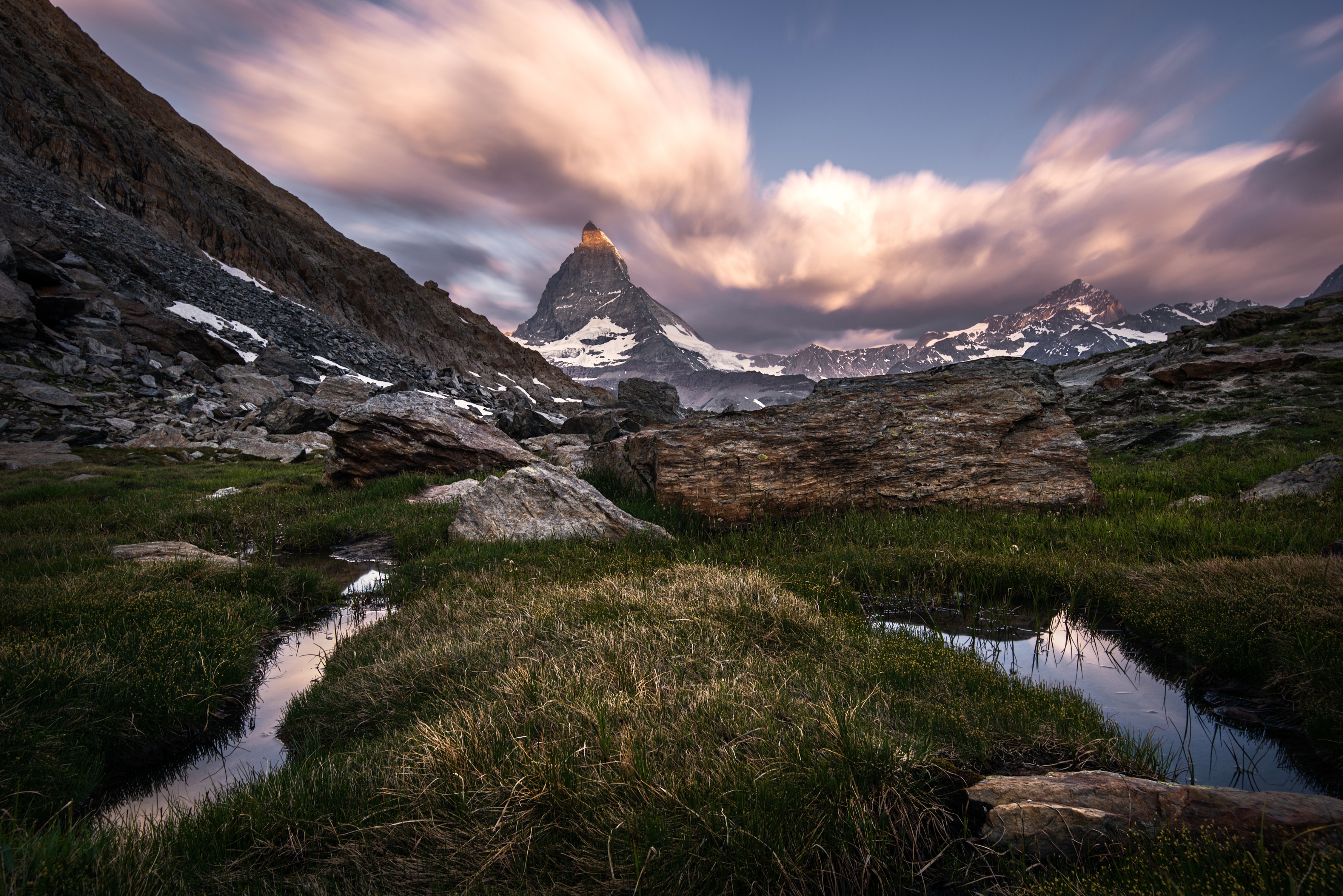 473409壁紙のダウンロード地球, マッターホルン, アルプス, 山, 自然, スイス, 山岳-スクリーンセーバーと写真を無料で