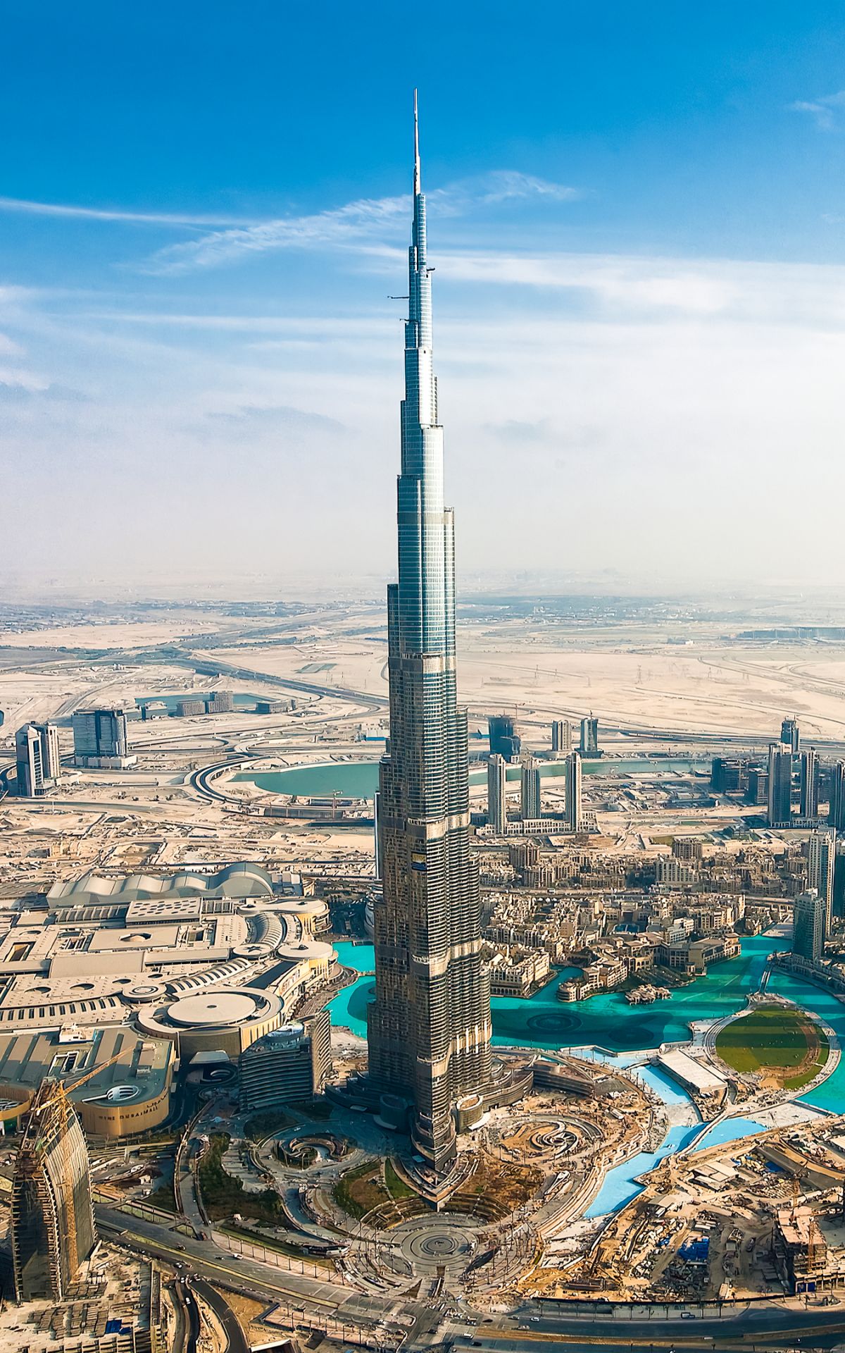 Download mobile wallpaper Cities, Architecture, City, Skyscraper, Building, Dubai, Panorama, Cityscape, Aerial, Man Made for free.