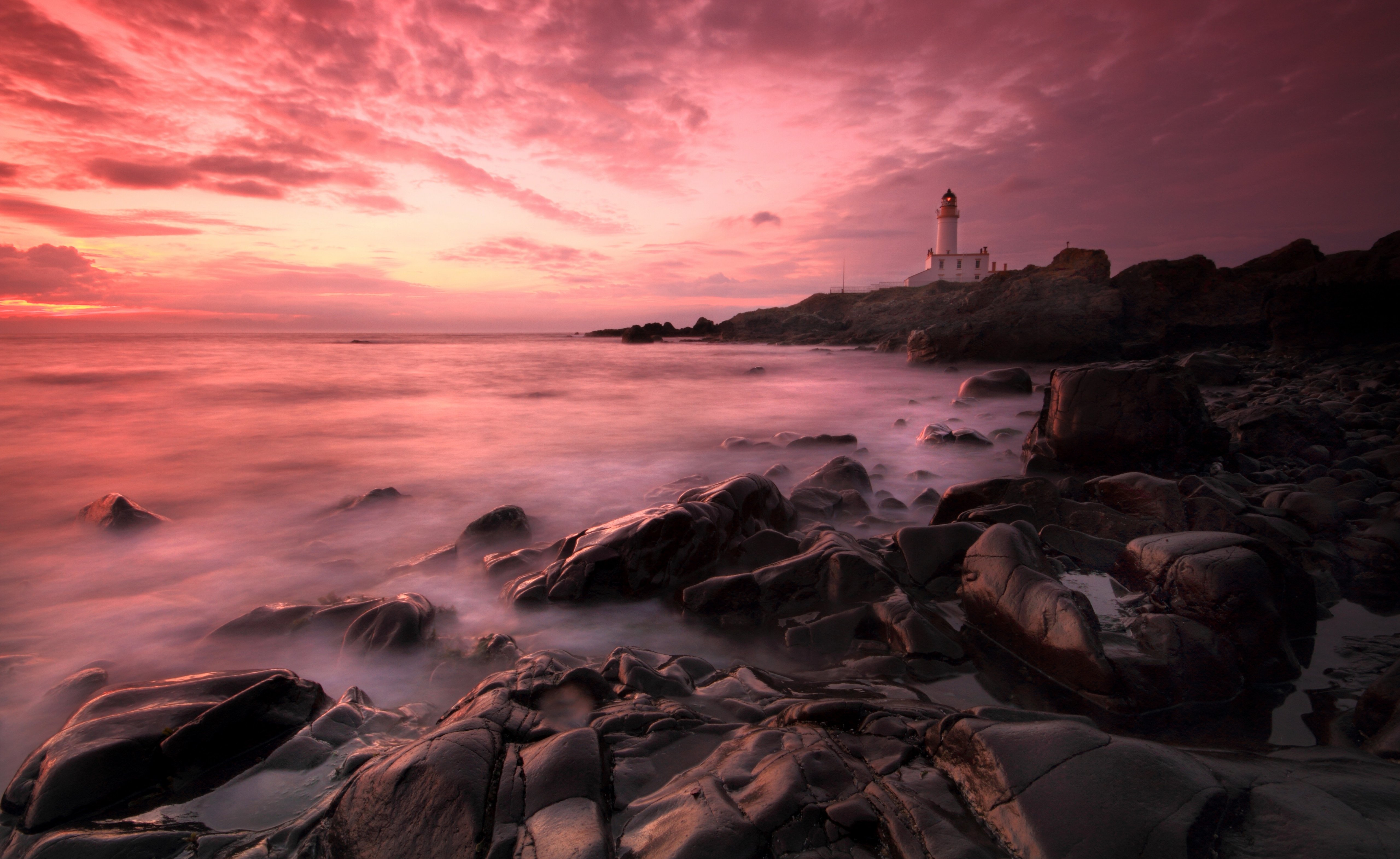 Download mobile wallpaper Sunset, Lighthouse, Photography for free.