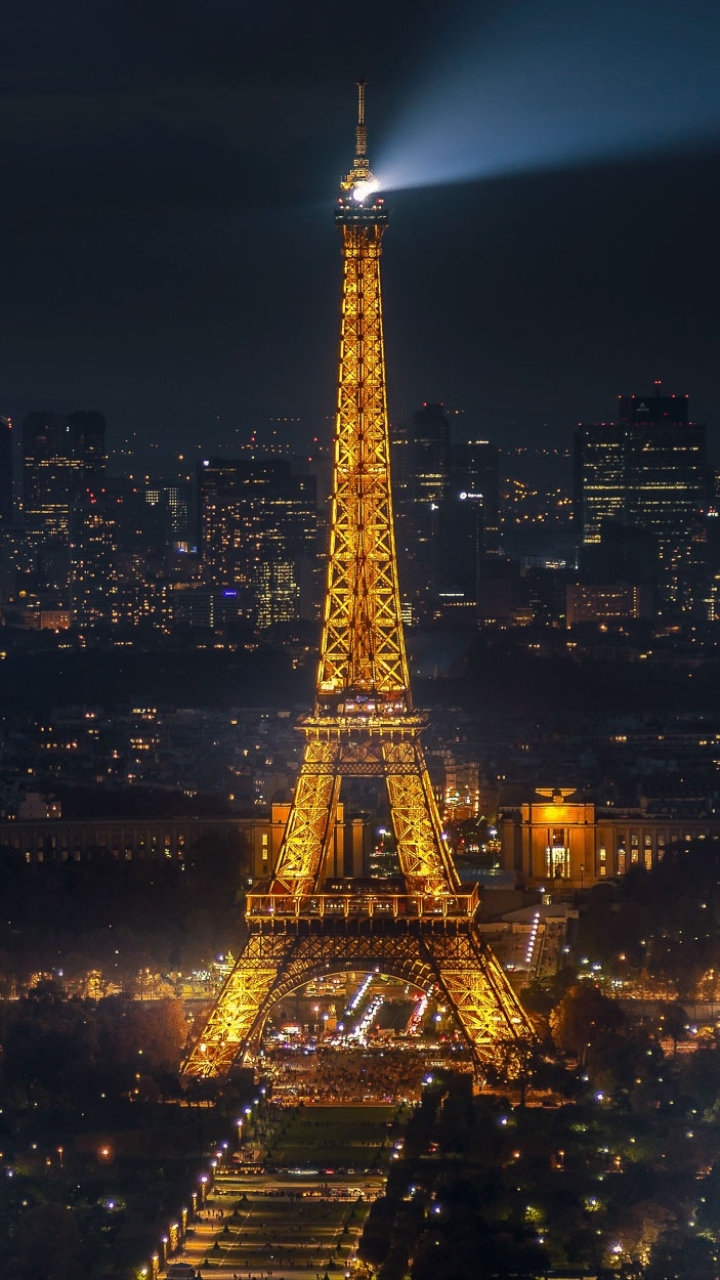 Download mobile wallpaper Night, Paris, Eiffel Tower, Monuments, City, Building, France, Cityscape, Man Made for free.
