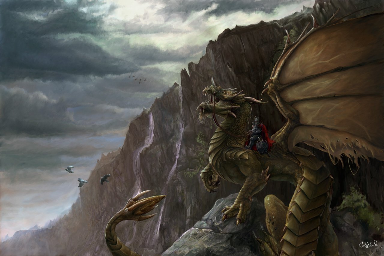 Free download wallpaper Fantasy, Dragon, Warrior on your PC desktop