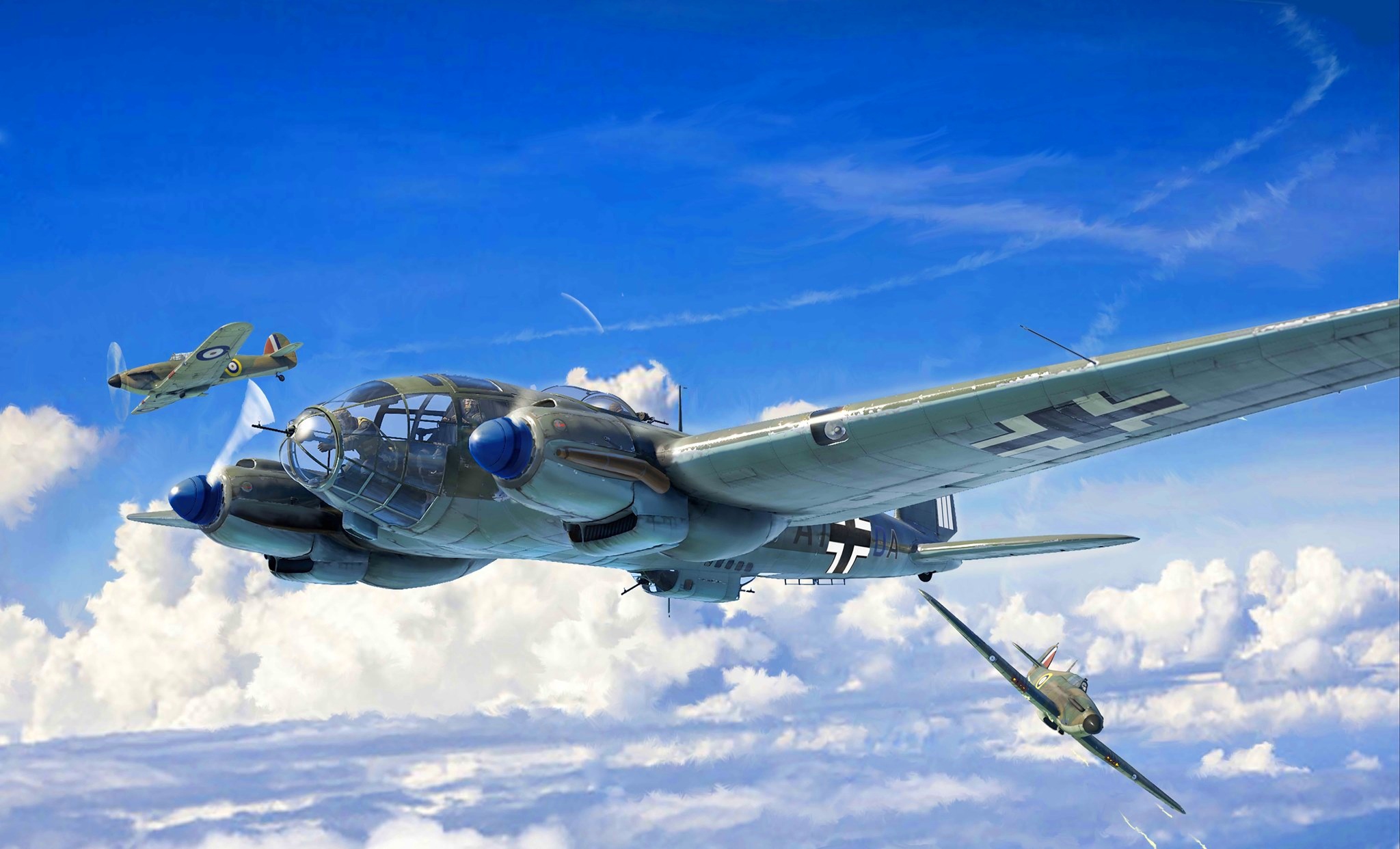 495595 завантажити картинку військовий, heinkel he 111, літак, бомбардувальник, ураган хоукер, бойовий літак, бомбардувальники - шпалери і заставки безкоштовно