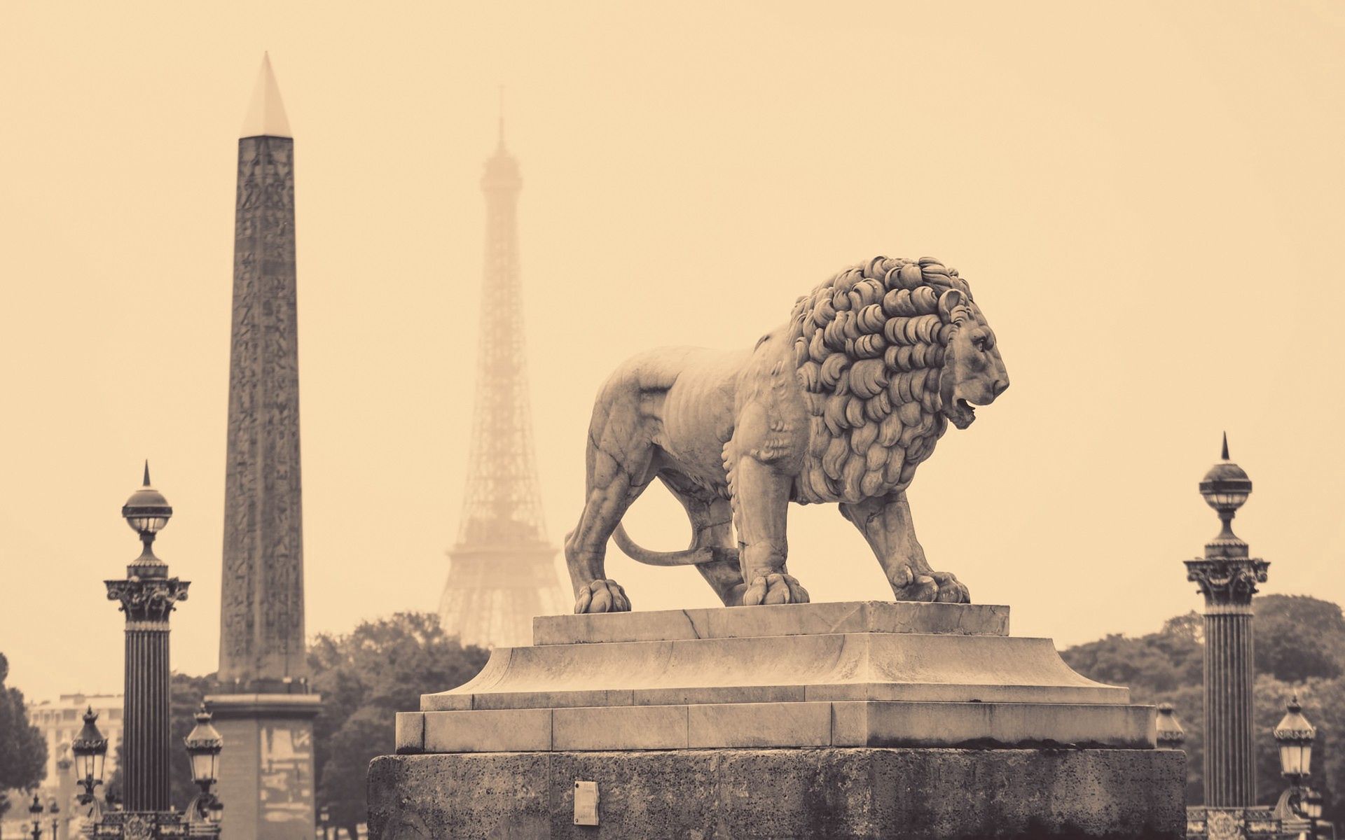 130756 télécharger l'image france, villes, paris, ville, un lion, lion, p c, chb, une statue, statue, rue - fonds d'écran et économiseurs d'écran gratuits