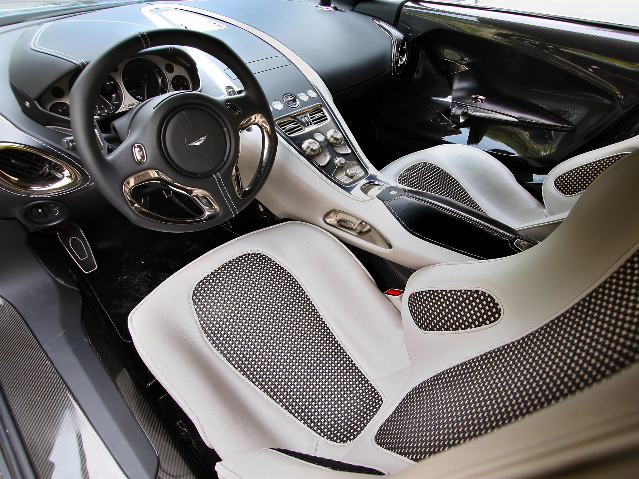 steering wheel, speedometer, interior, aston martin, cars, rudder, salon, 2009, one 77