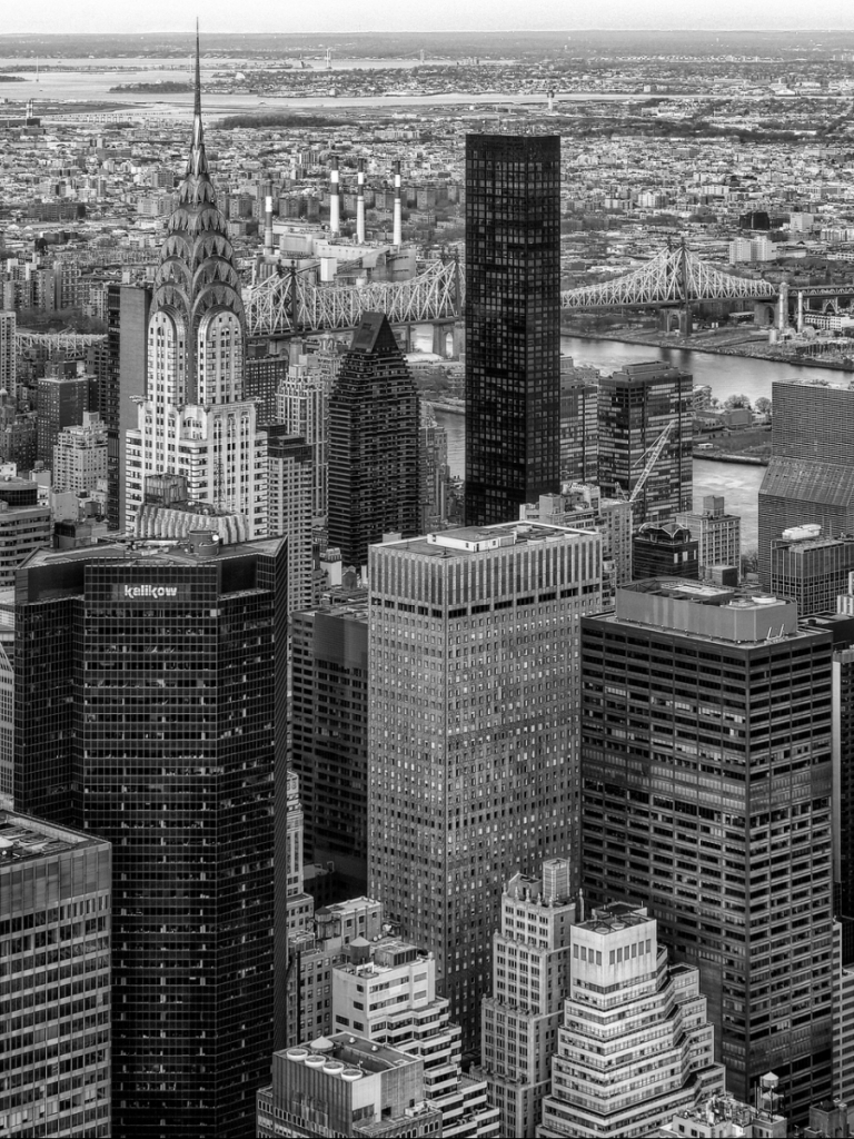 Download mobile wallpaper Cities, New York, Man Made, Black & White for free.