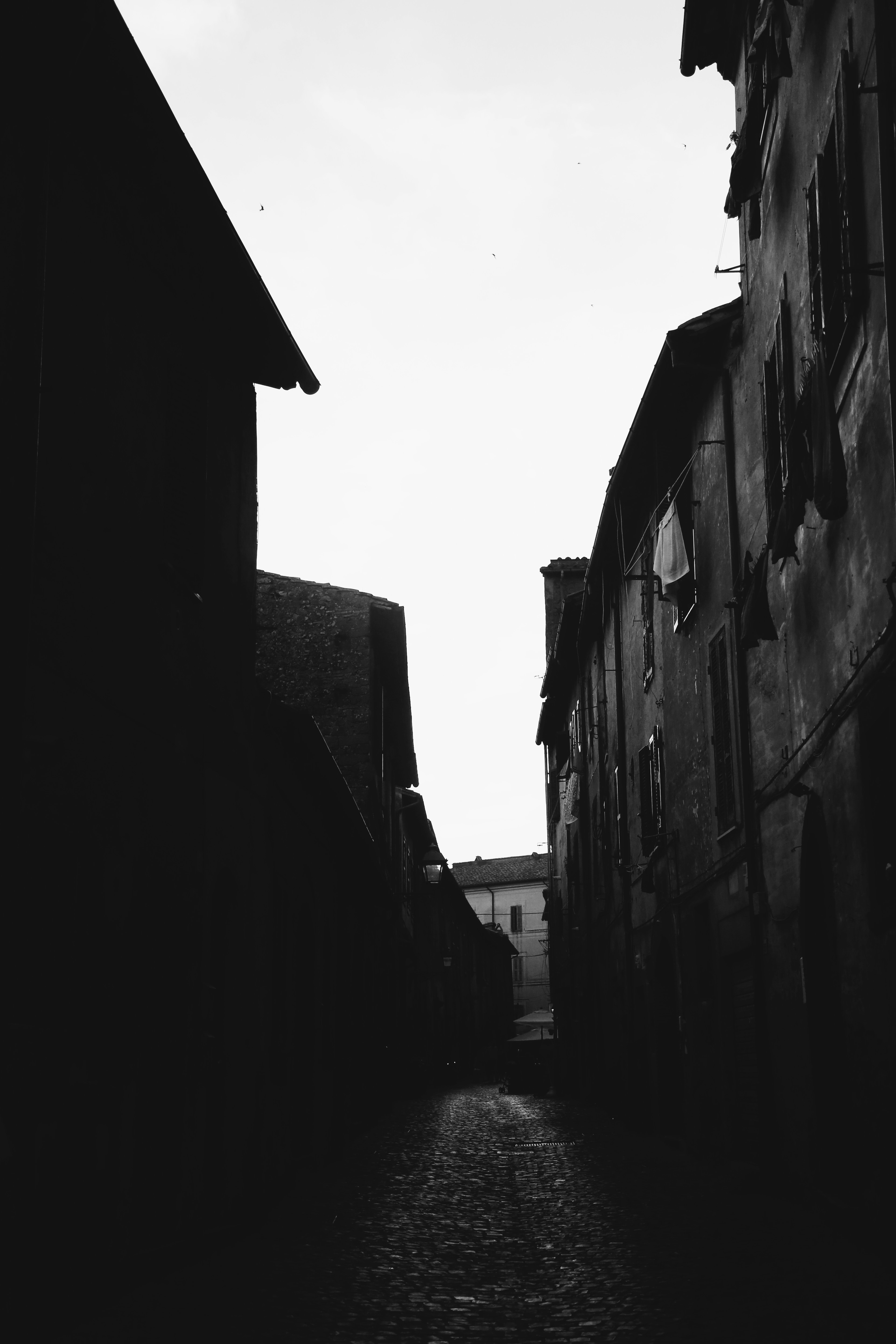 Download mobile wallpaper Facade, Bw, Street, Houses, Chb for free.