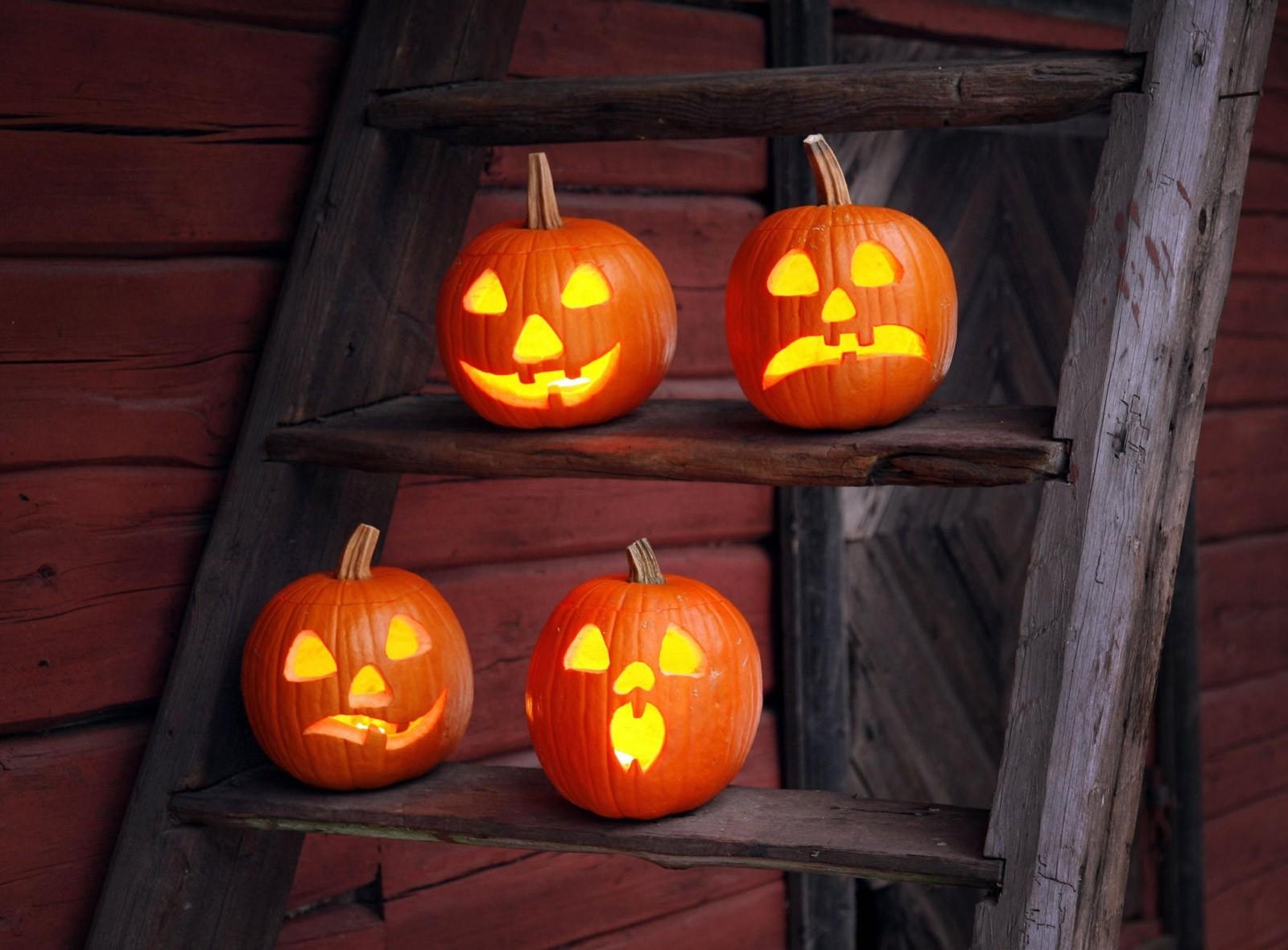 Téléchargez gratuitement l'image Halloween, Fêtes, Échelle, Vacances, Escaliers, Citrouille sur le bureau de votre PC