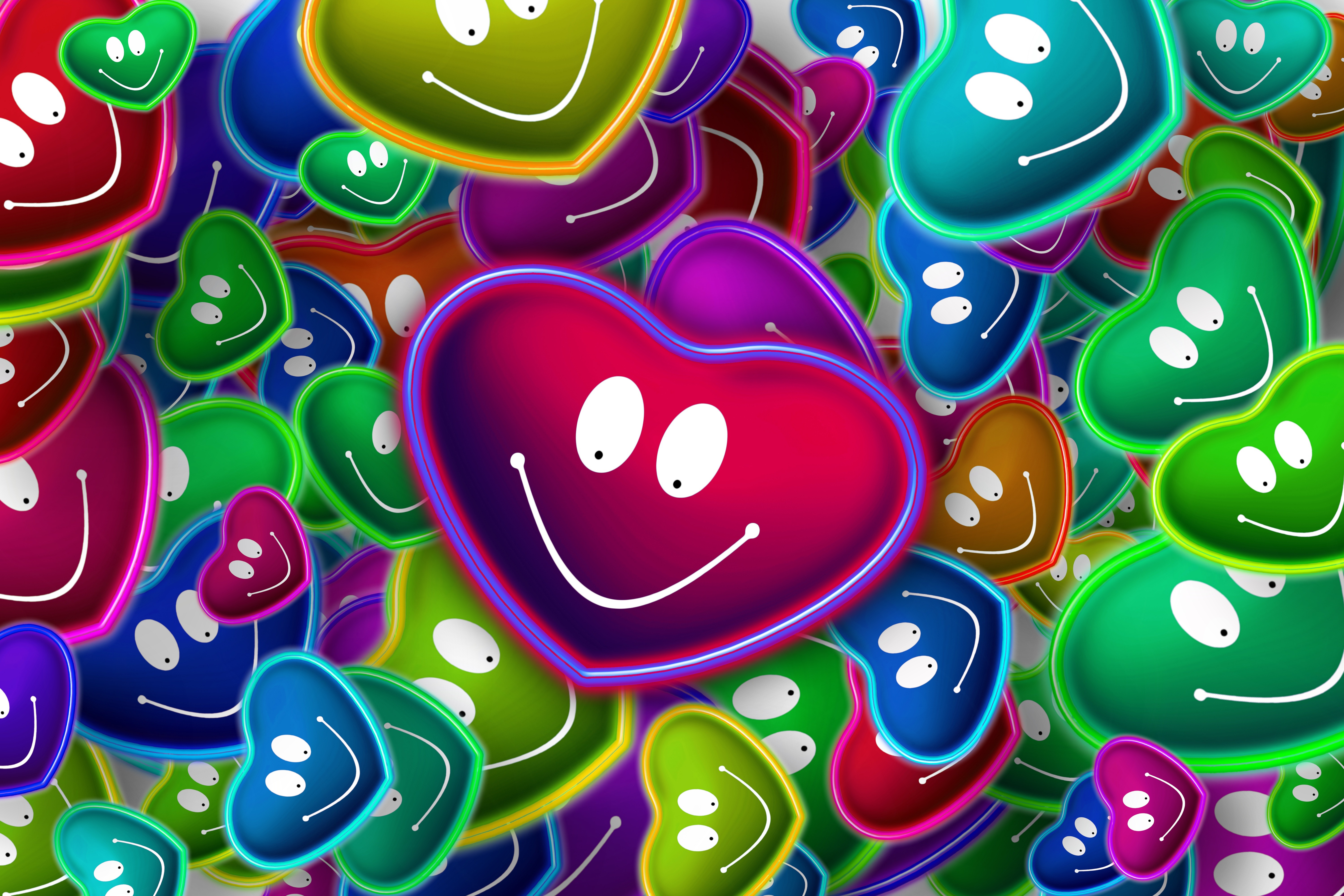 Free download wallpaper Love, Colors, Smile, Heart, Artistic on your PC desktop