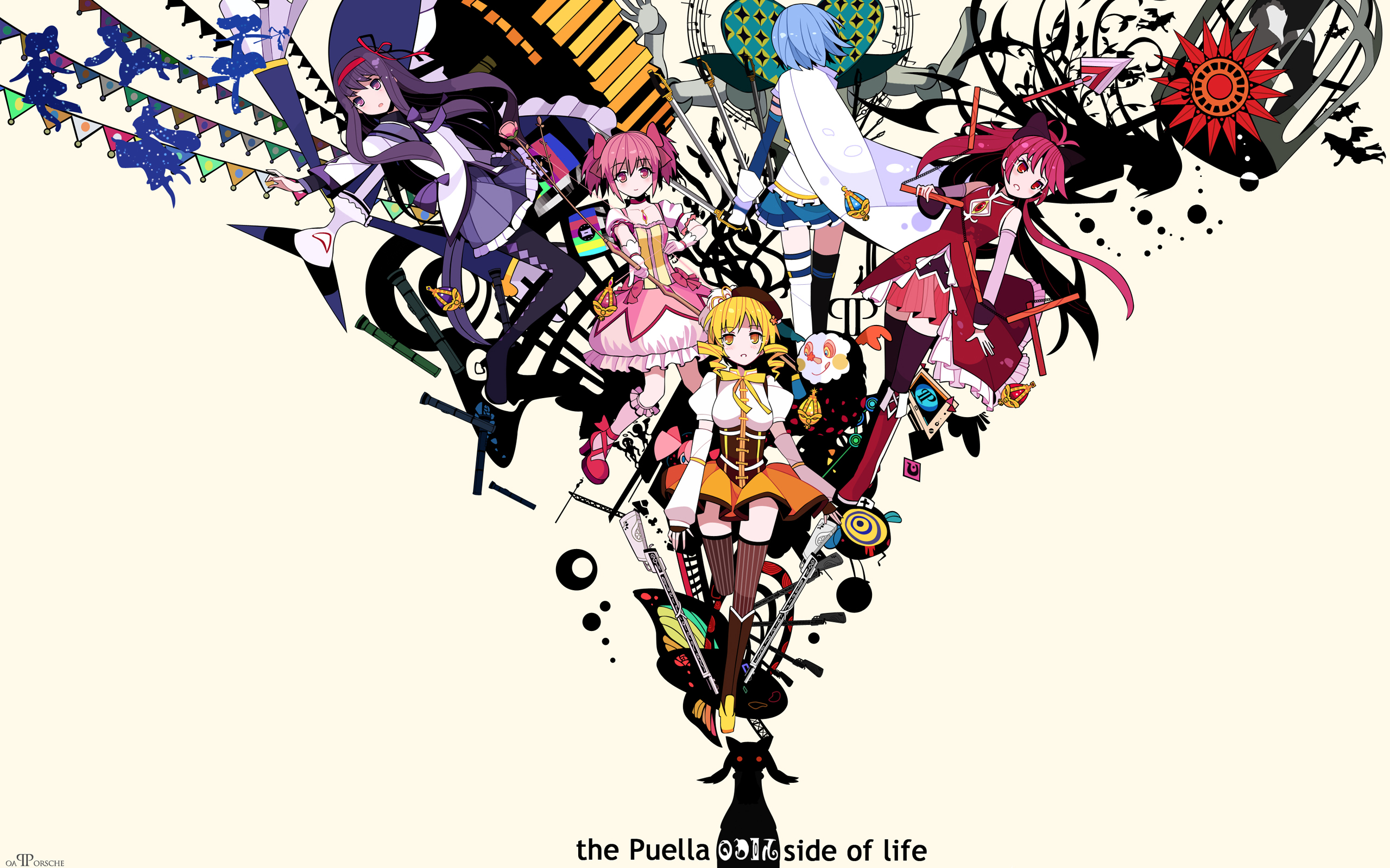Laden Sie das Animes, Kyōko Sakura, Madoka Magica, Homur Akemi, Madoka Kaname, Mami Tomö, Sayaka Miki-Bild kostenlos auf Ihren PC-Desktop herunter