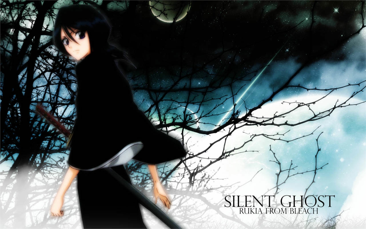 Handy-Wallpaper Bleach, Rukia Kuchiki, Animes kostenlos herunterladen.