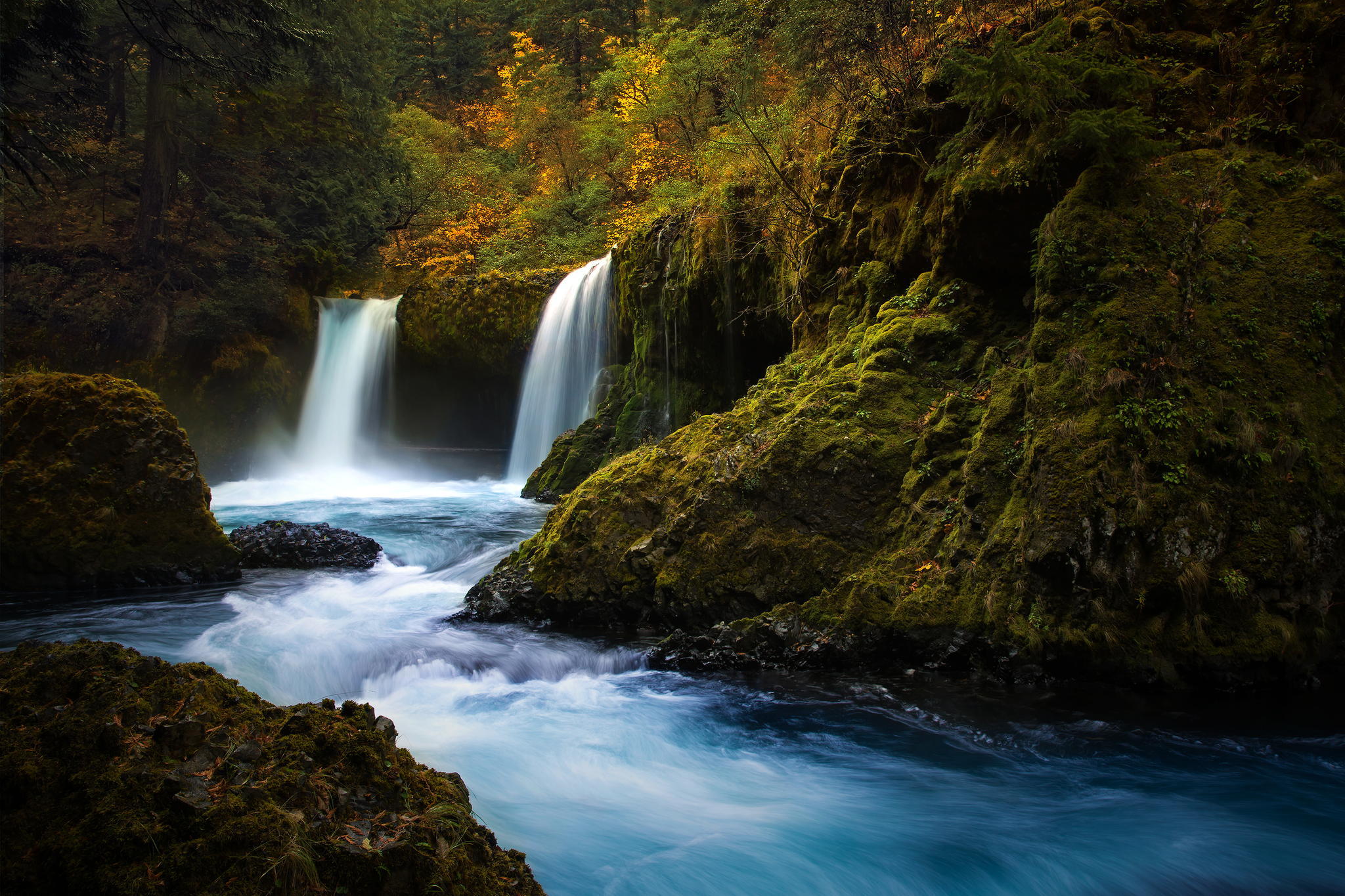 Free download wallpaper Nature, Waterfalls, Waterfall, Forest, Earth, Stream on your PC desktop