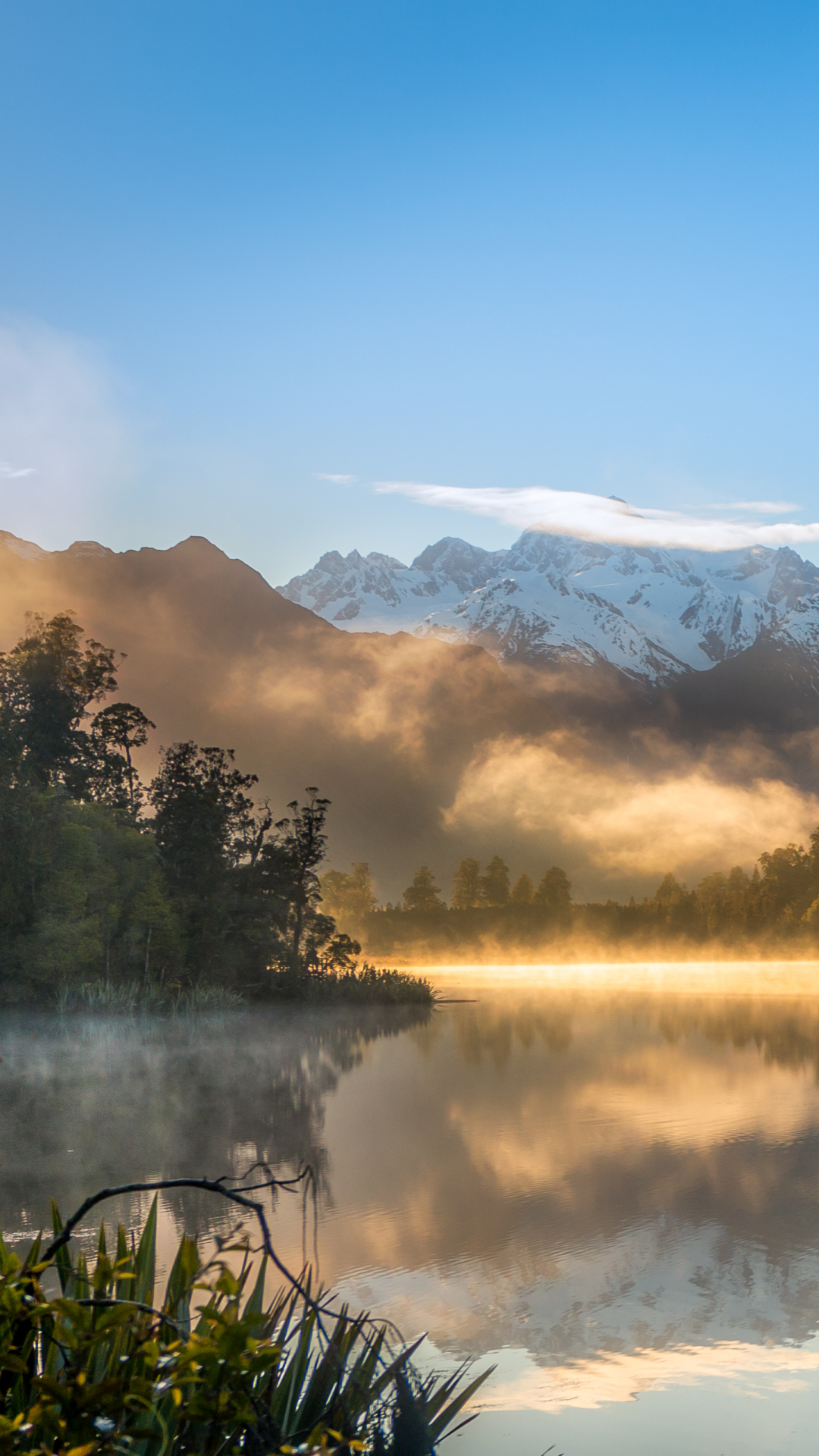 1138221壁紙のダウンロード地球, マセソン湖, 自然, 霧, マウント クック, ニュージーランド, 山, 風景, 湖, 空-スクリーンセーバーと写真を無料で