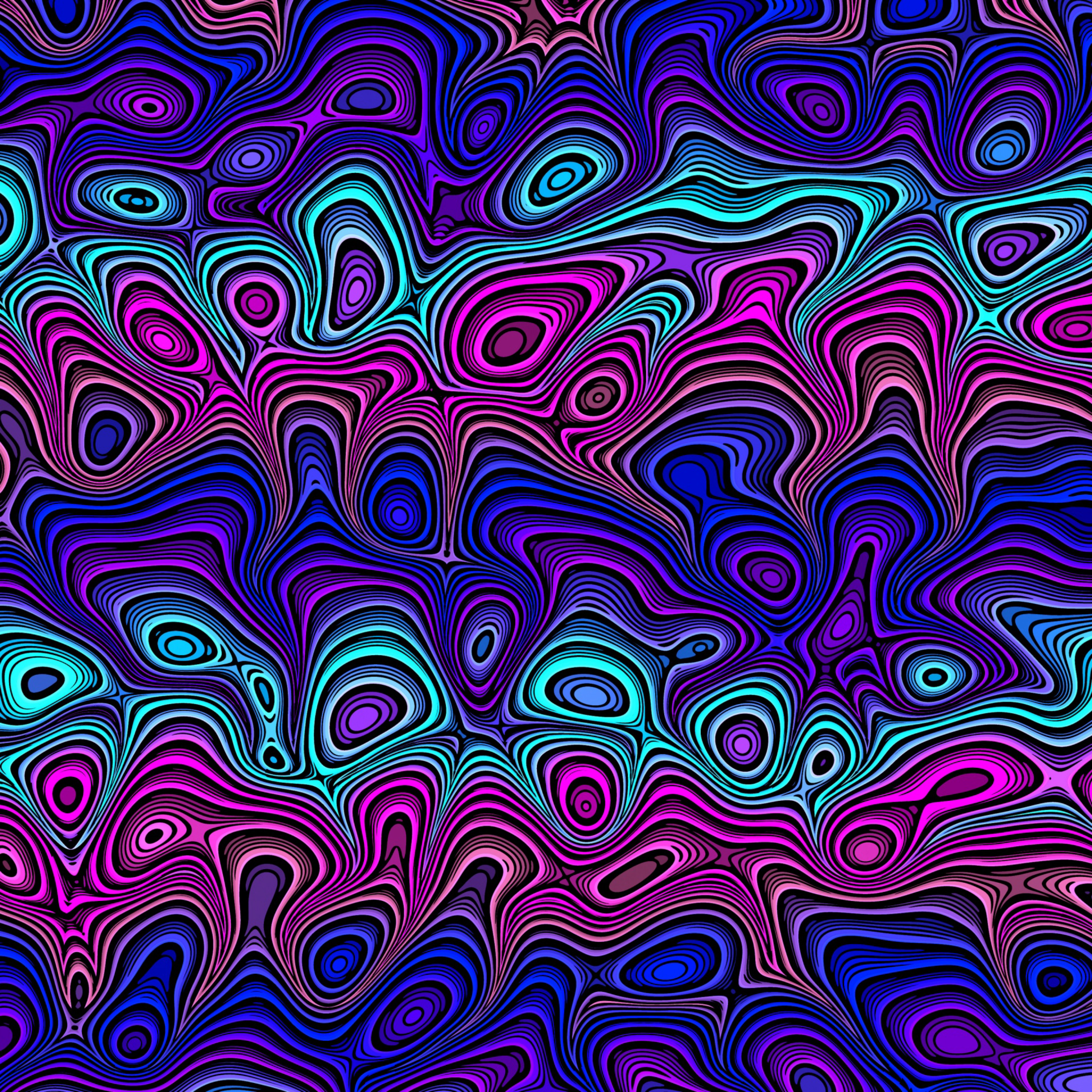 involute, wavy, motley, lines, multicolored, abstract, swirling