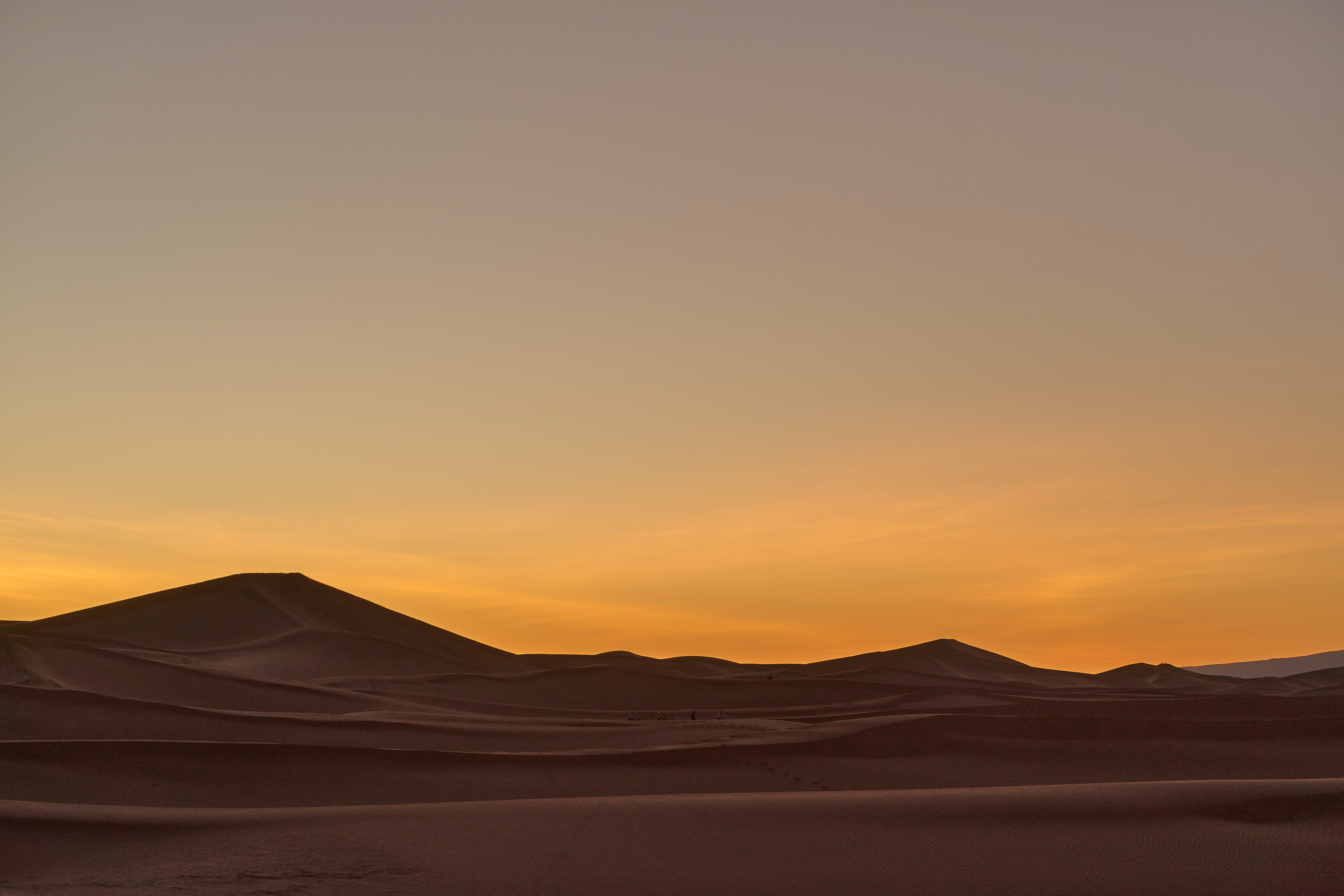 desert, nature, sunset, sky, sand, hill HD wallpaper