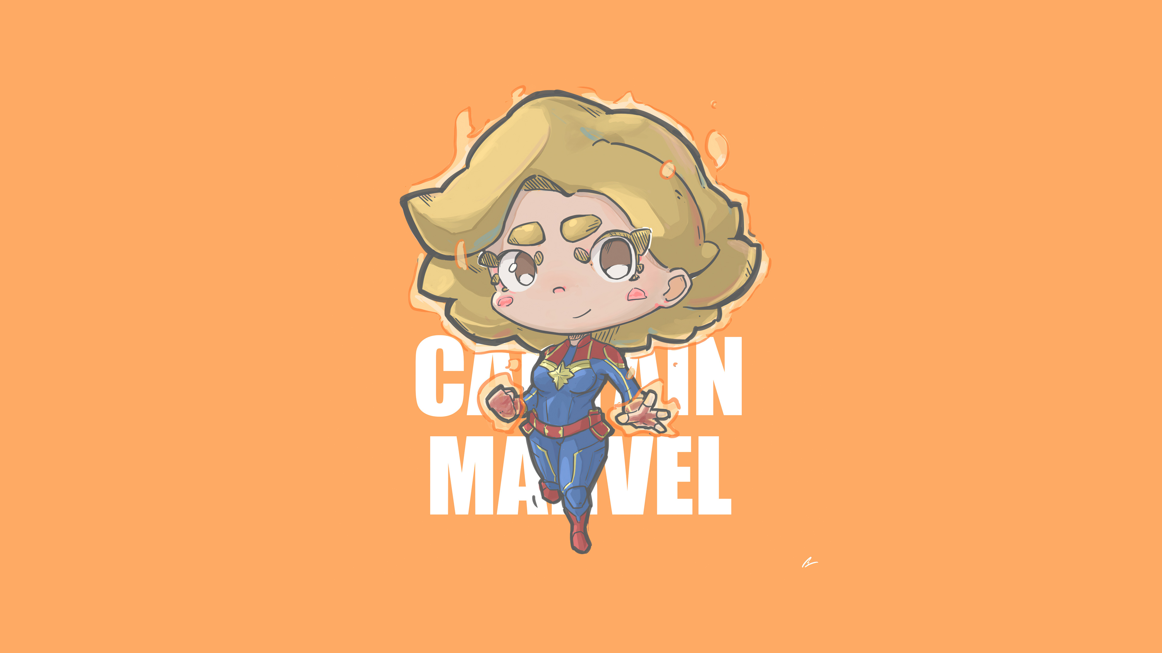 Descarga gratis la imagen Historietas, Capitana Marvel, Chibi, Carol Danvers en el escritorio de tu PC