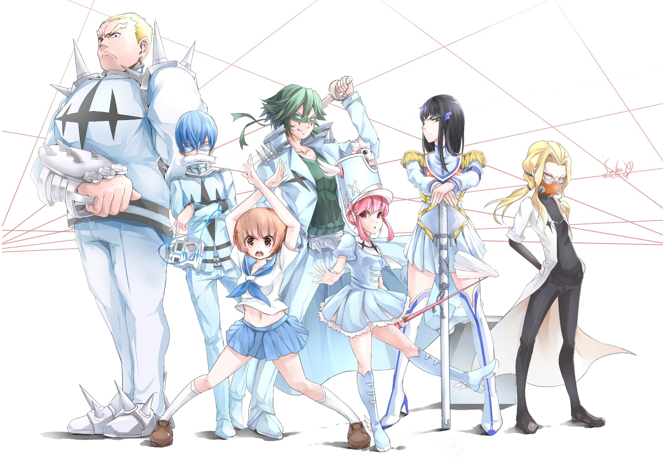 Laden Sie das Animes, Kiru Ra Kiru: Kill La Kill, Satsuki Kiryūin, Nonon Jakuzure, Mako Mankanshoku-Bild kostenlos auf Ihren PC-Desktop herunter