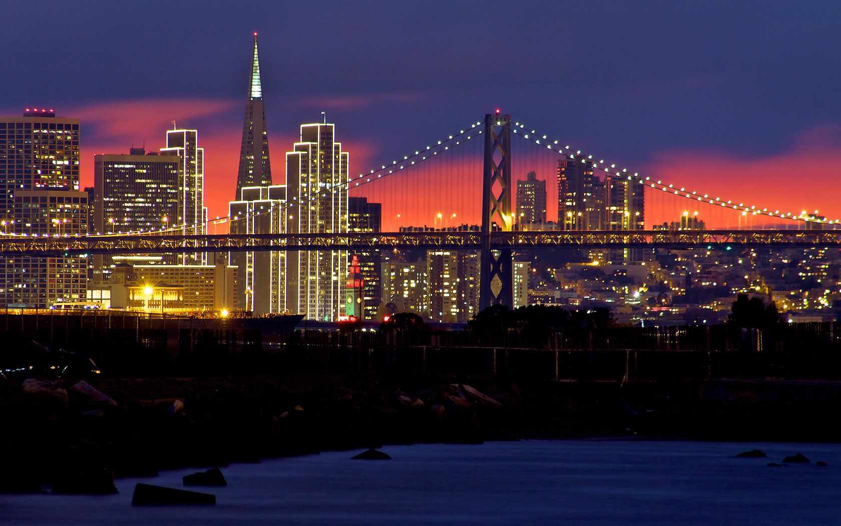 PCデスクトップに日没, 米国, ライト, イブニング, 夕方, サンフランシスコ, 都市画像を無料でダウンロード