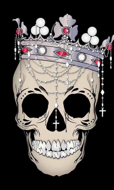 Download mobile wallpaper Dark, Crown, Skull for free.