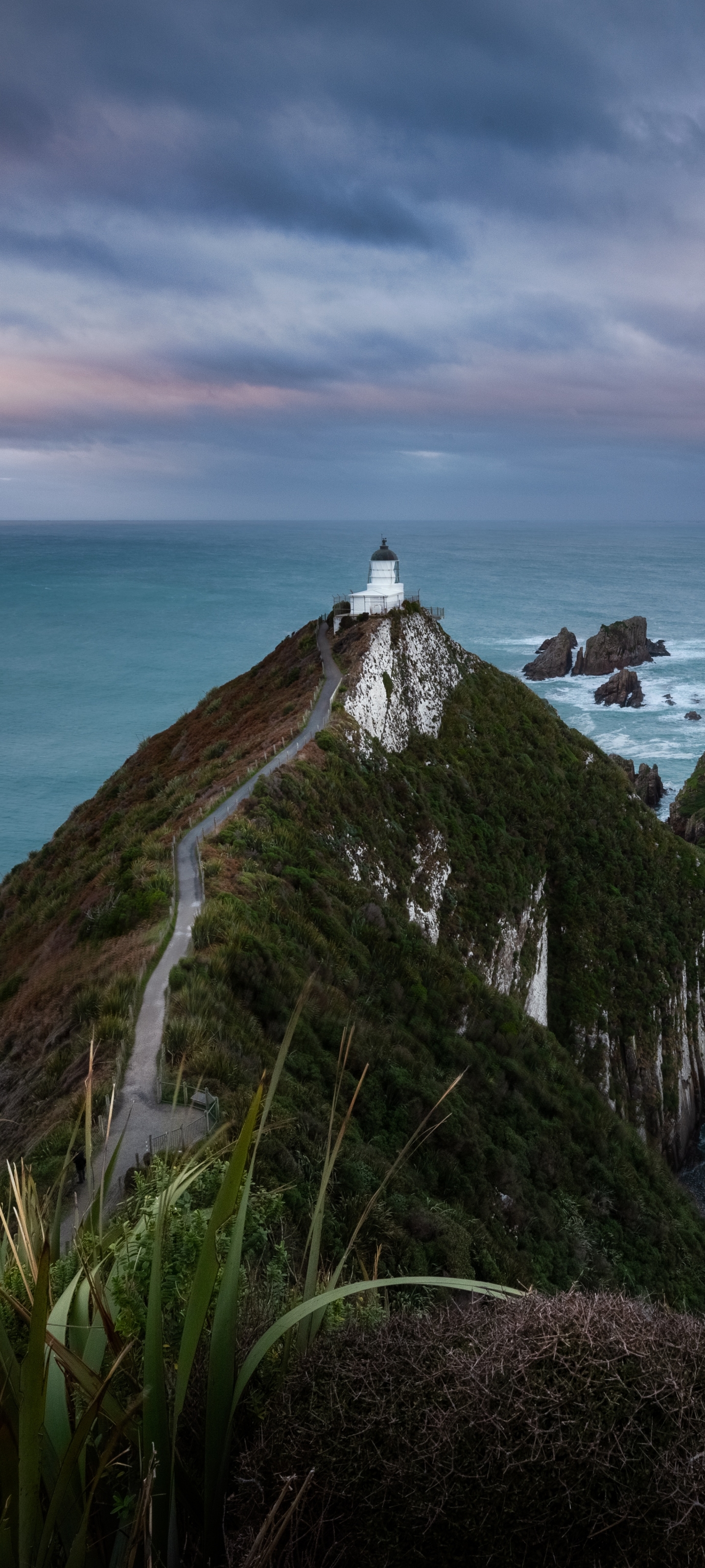 Download mobile wallpaper Horizon, New Zealand, Lighthouse, Man Made for free.