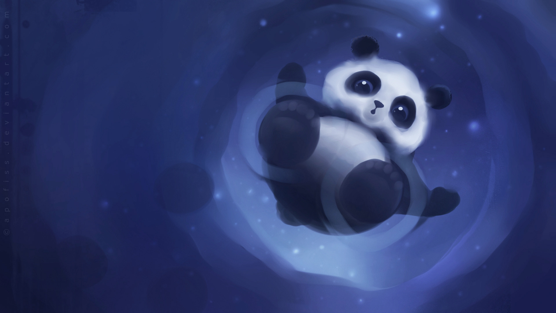 21872 скачать картинку панды, рисунки, животные, синие - обои и заставки бесплатно