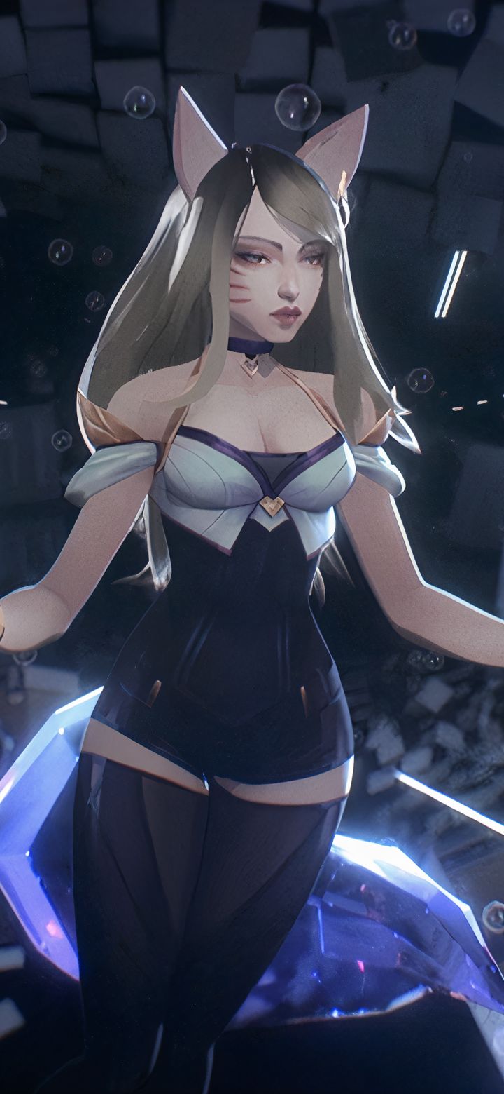 Handy-Wallpaper League Of Legends, Blond, Blondinen, Computerspiele, K Pop, Katzenmädchen, Tierische Ohren, Ahri (Liga Der Legenden) kostenlos herunterladen.