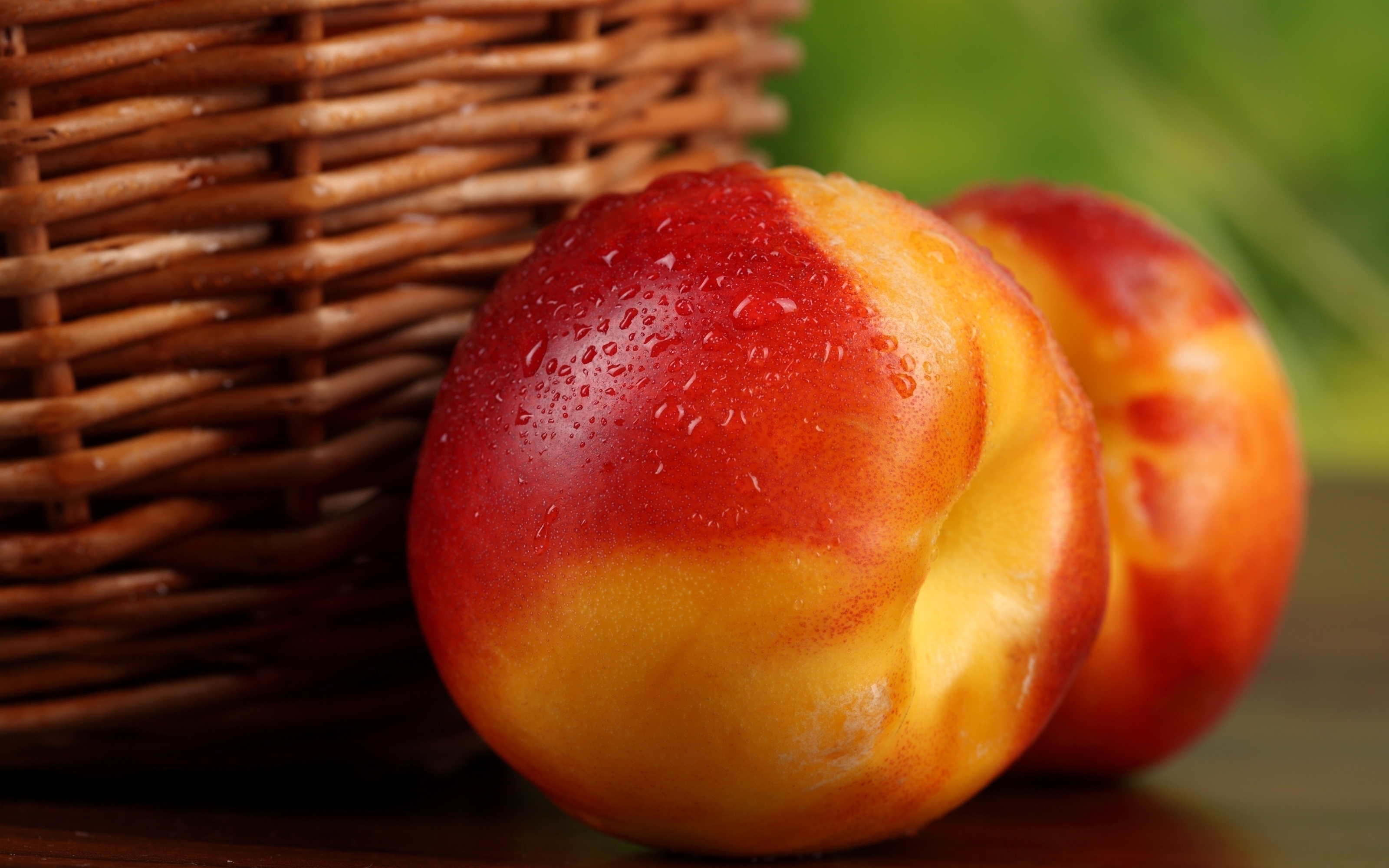 Free download wallpaper Macro, Nectarine, Drops, Fruit, Food on your PC desktop