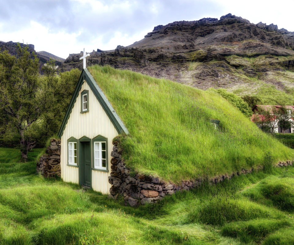 Download mobile wallpaper Mountain, Hdr, Iceland, Church, Countryside, Churches, Religious for free.
