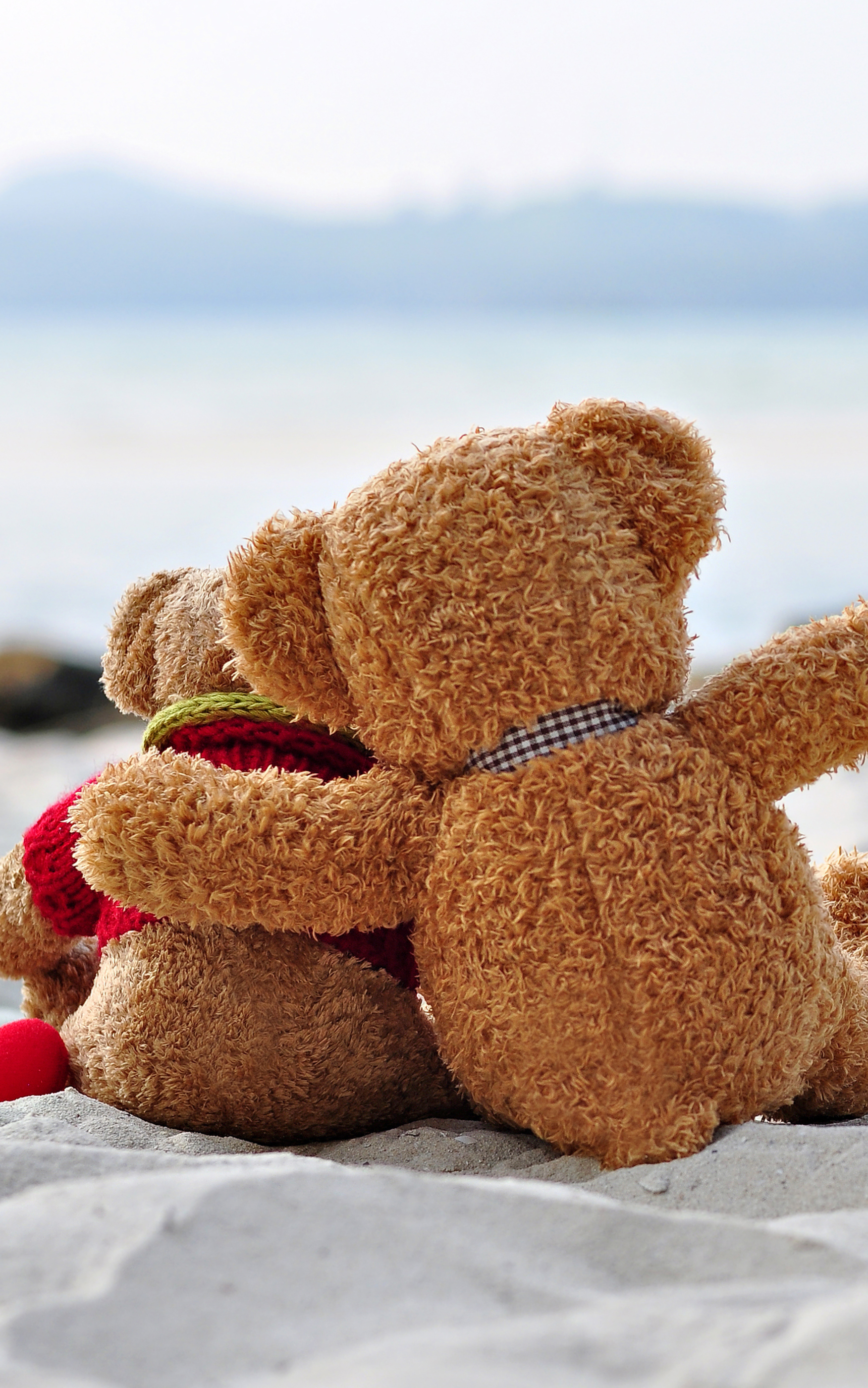 Download mobile wallpaper Sand, Love, Teddy Bear, Man Made, Stuffed Animal for free.