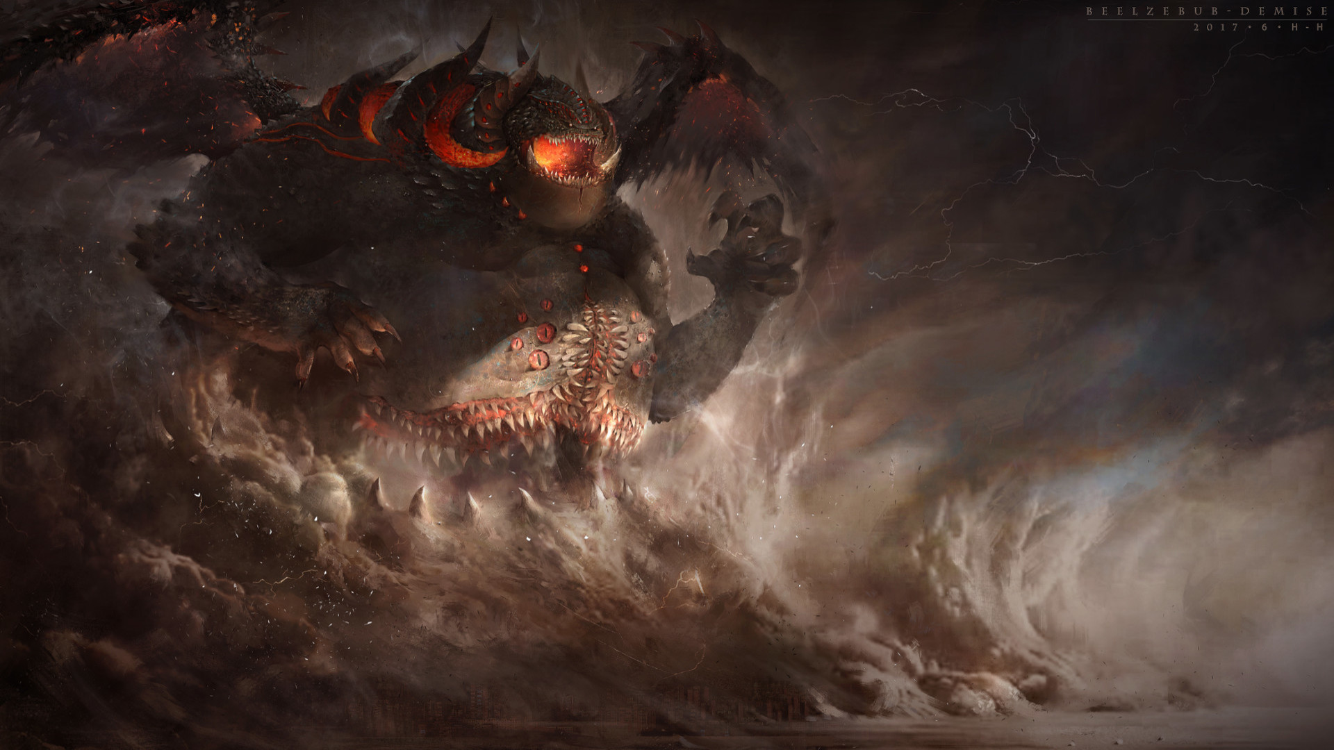 Download mobile wallpaper Dark, Demon, Giant for free.
