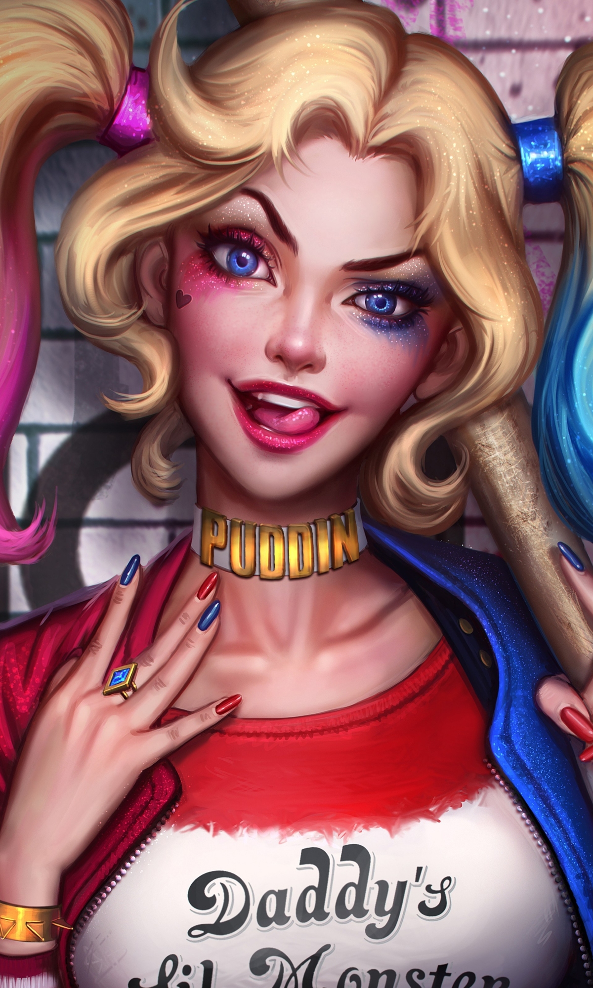 Descarga gratuita de fondo de pantalla para móvil de Ojos Azules, Historietas, Harley Quinn, Dc Comics, Colas Gemelas.