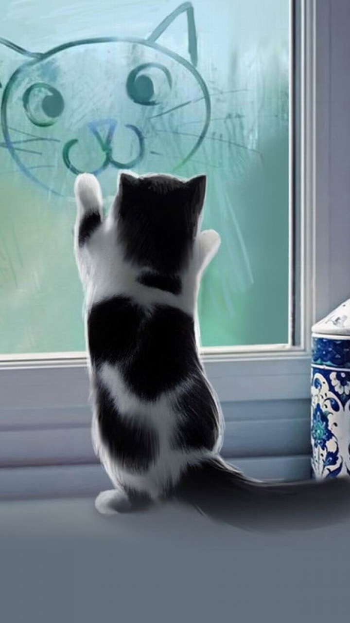 Handy-Wallpaper Kätzchen, Katze, Katzen, Tiere kostenlos herunterladen.