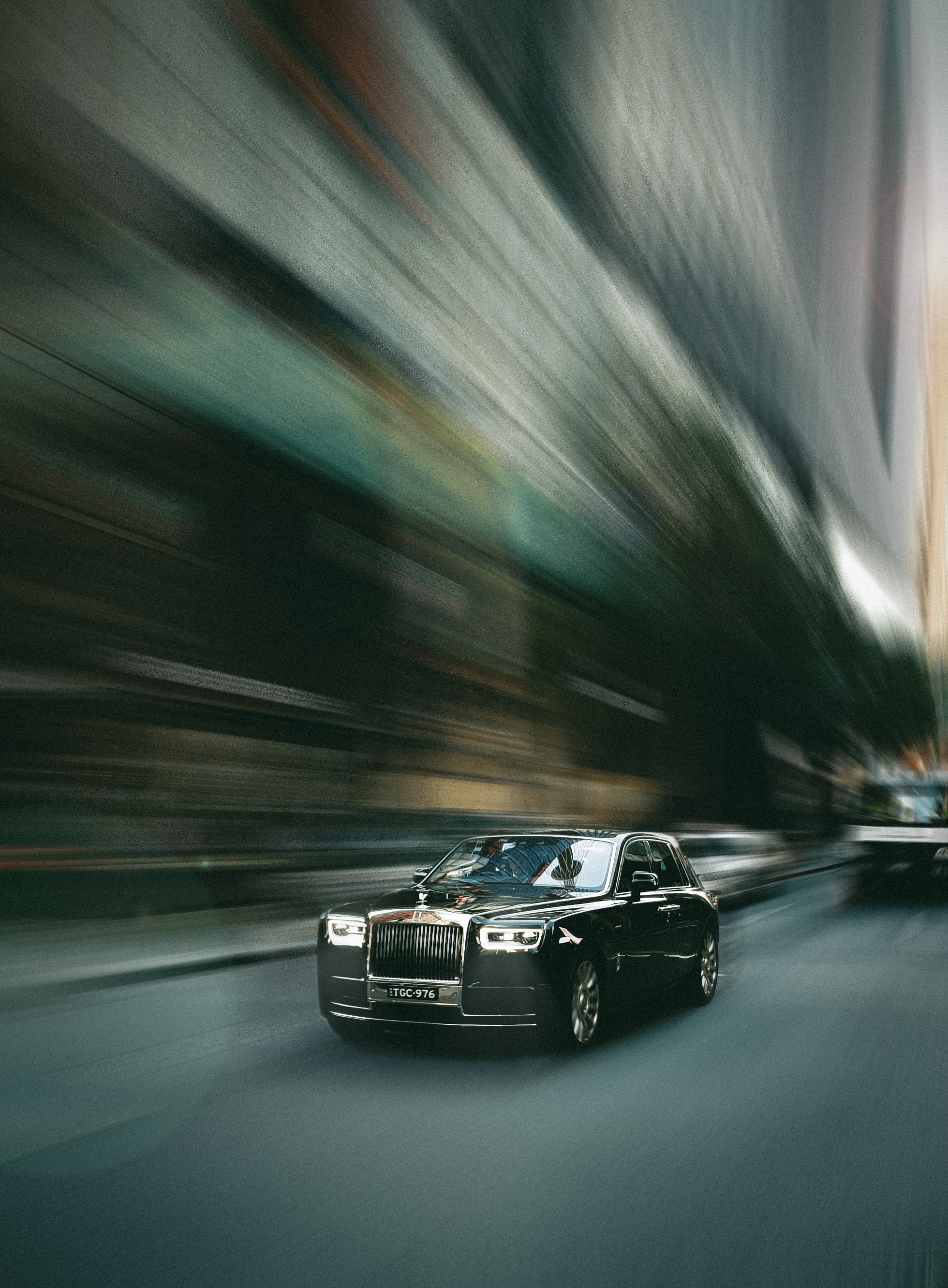 rolls royce, street, speed, cars, black, blur, car, smooth HD wallpaper