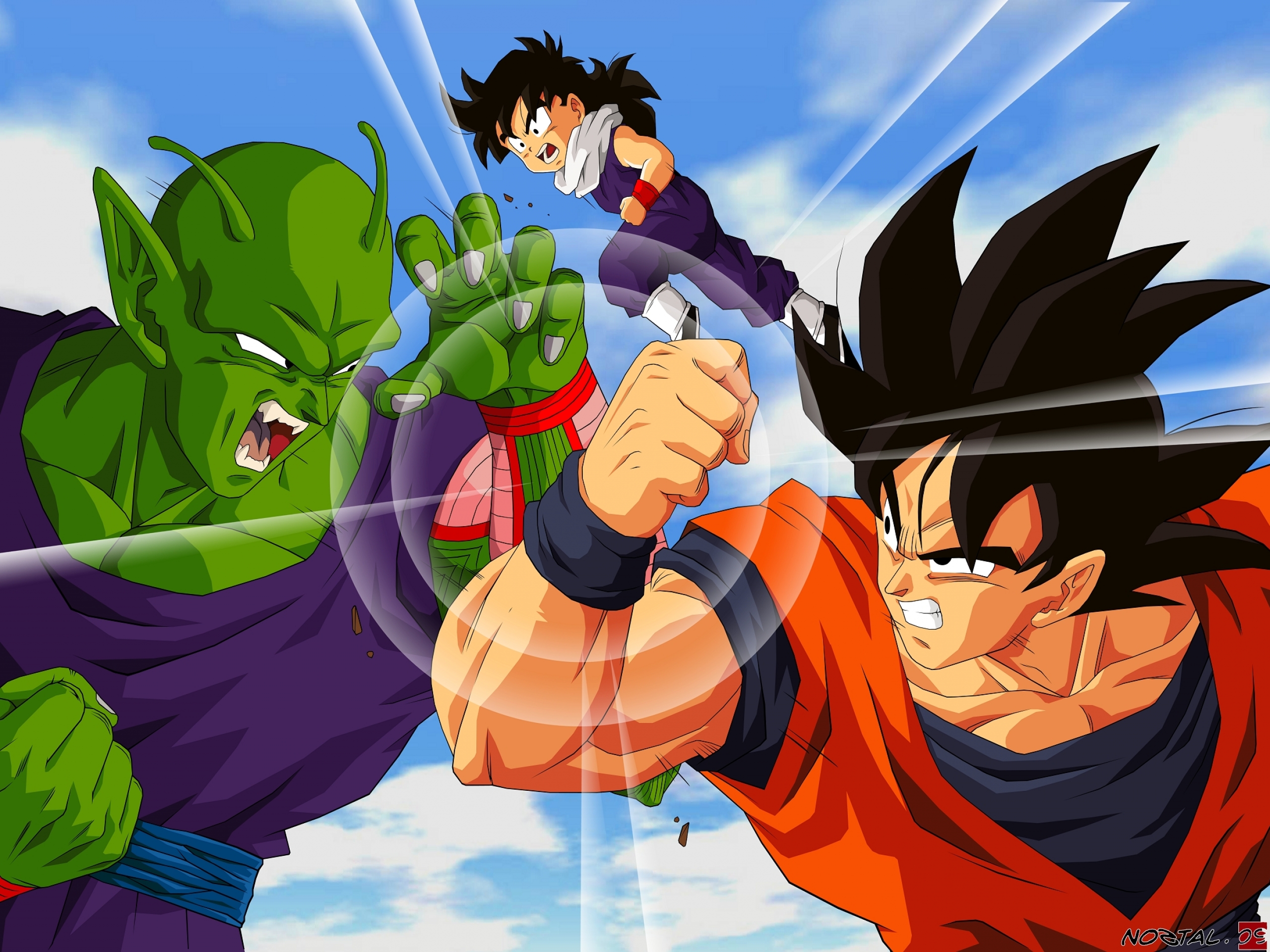 Laden Sie das Animes, Son Goku, Dragonball Z, Piccolo (Dragon Ball), Dragon Ball: Doragon Bôru, Gohan (Dragon Ball)-Bild kostenlos auf Ihren PC-Desktop herunter