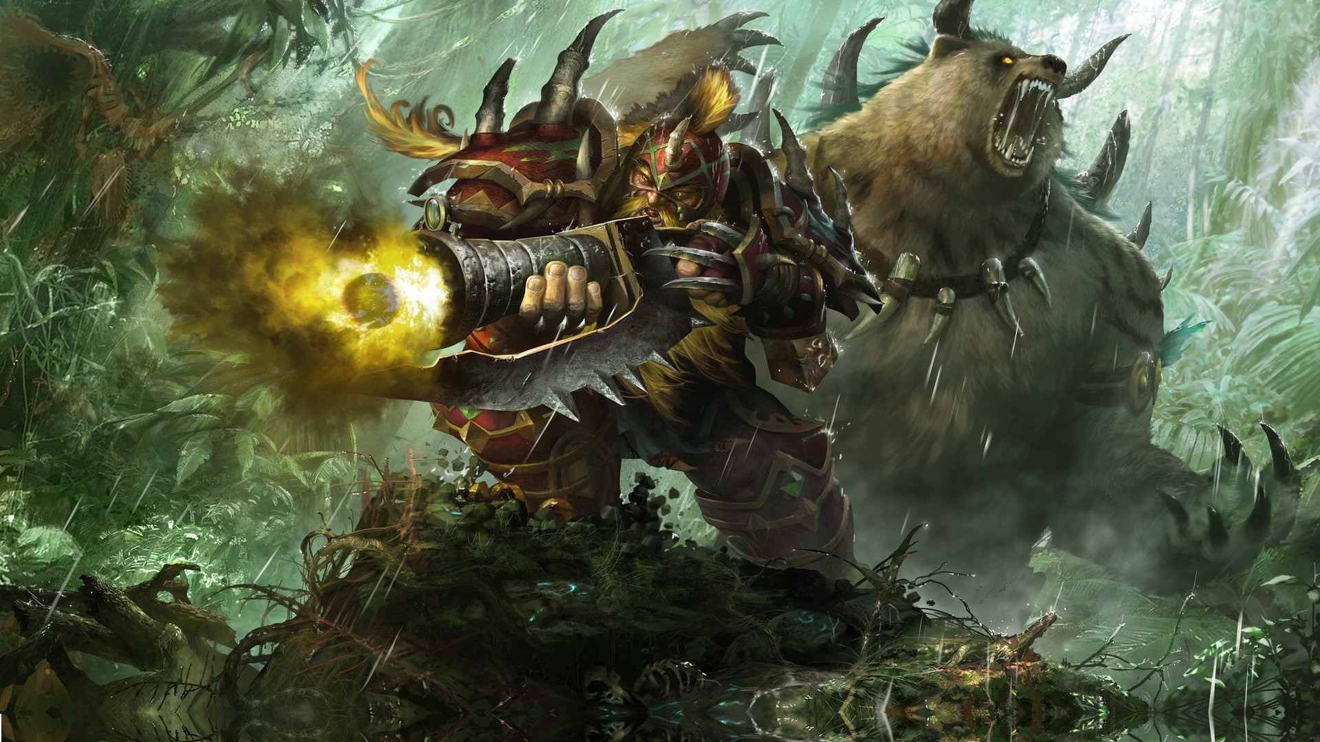 Download mobile wallpaper Fantasy, Weapon, Bear, Warrior, Armor, Dwarf for free.